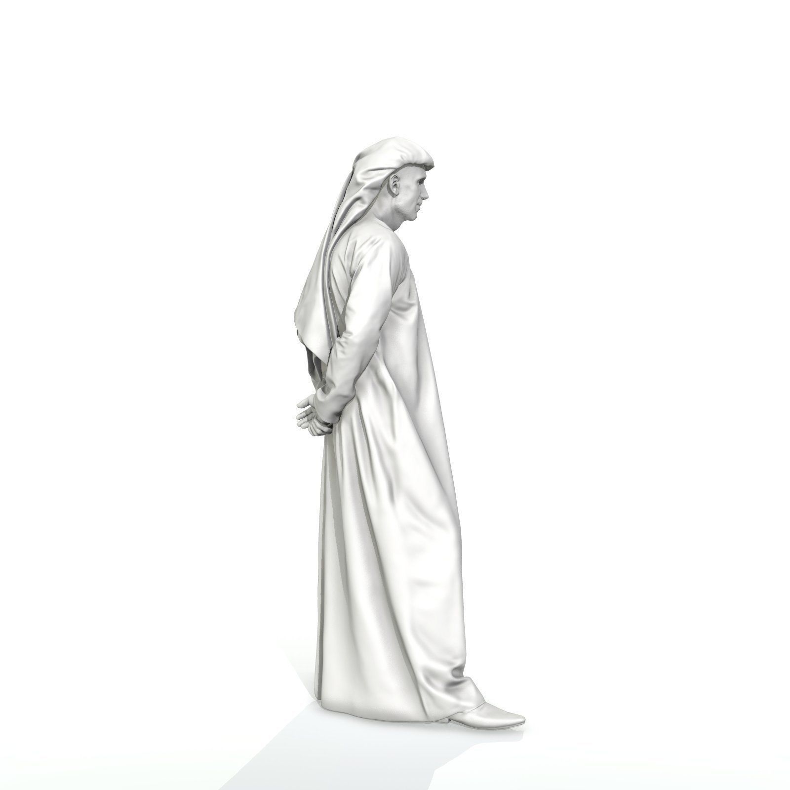 Standing Arab Man Wearing white Thawb ArMan0004-HD2-O01P05-S 3D model_14