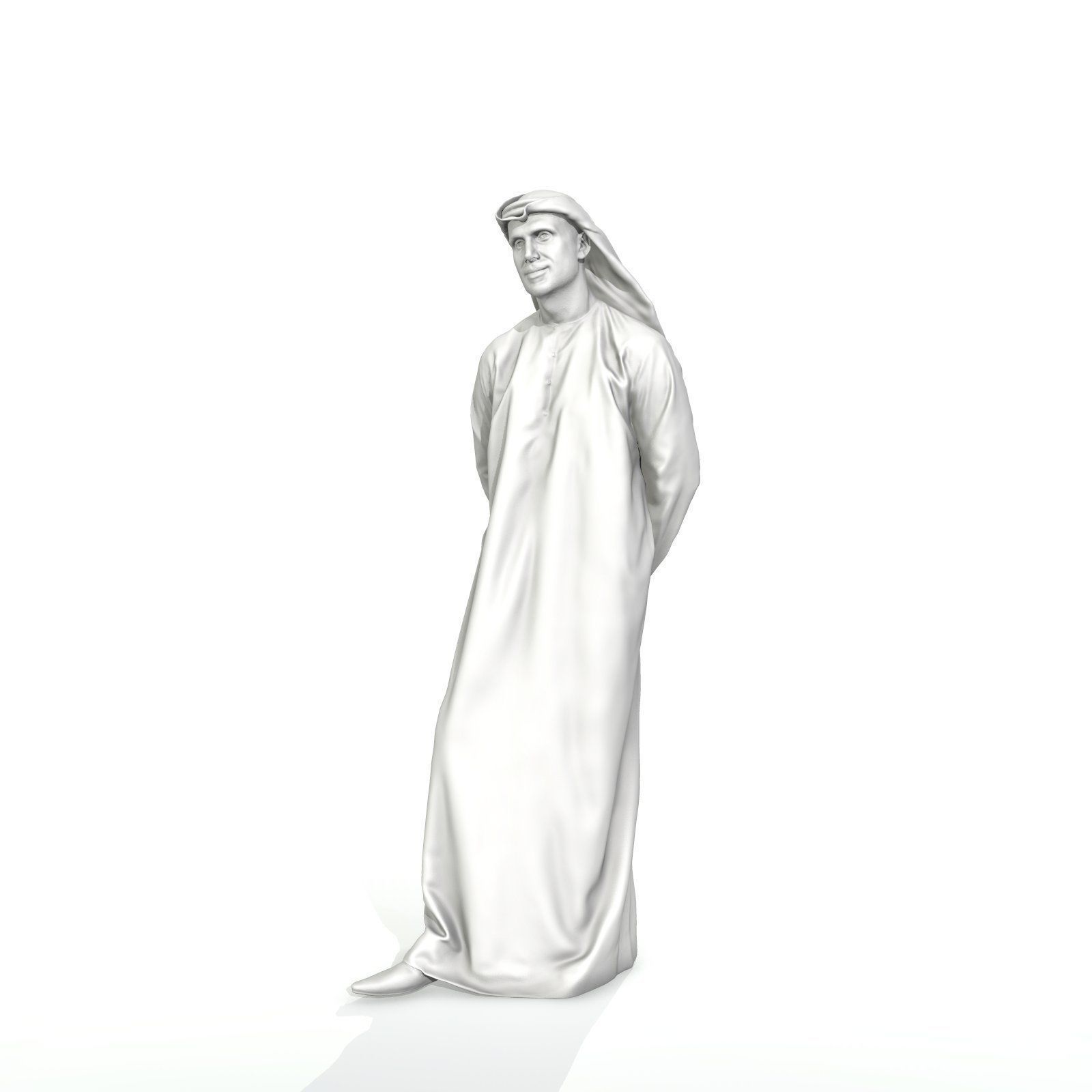 Standing Arab Man Wearing white Thawb ArMan0004-HD2-O01P05-S 3D model_11