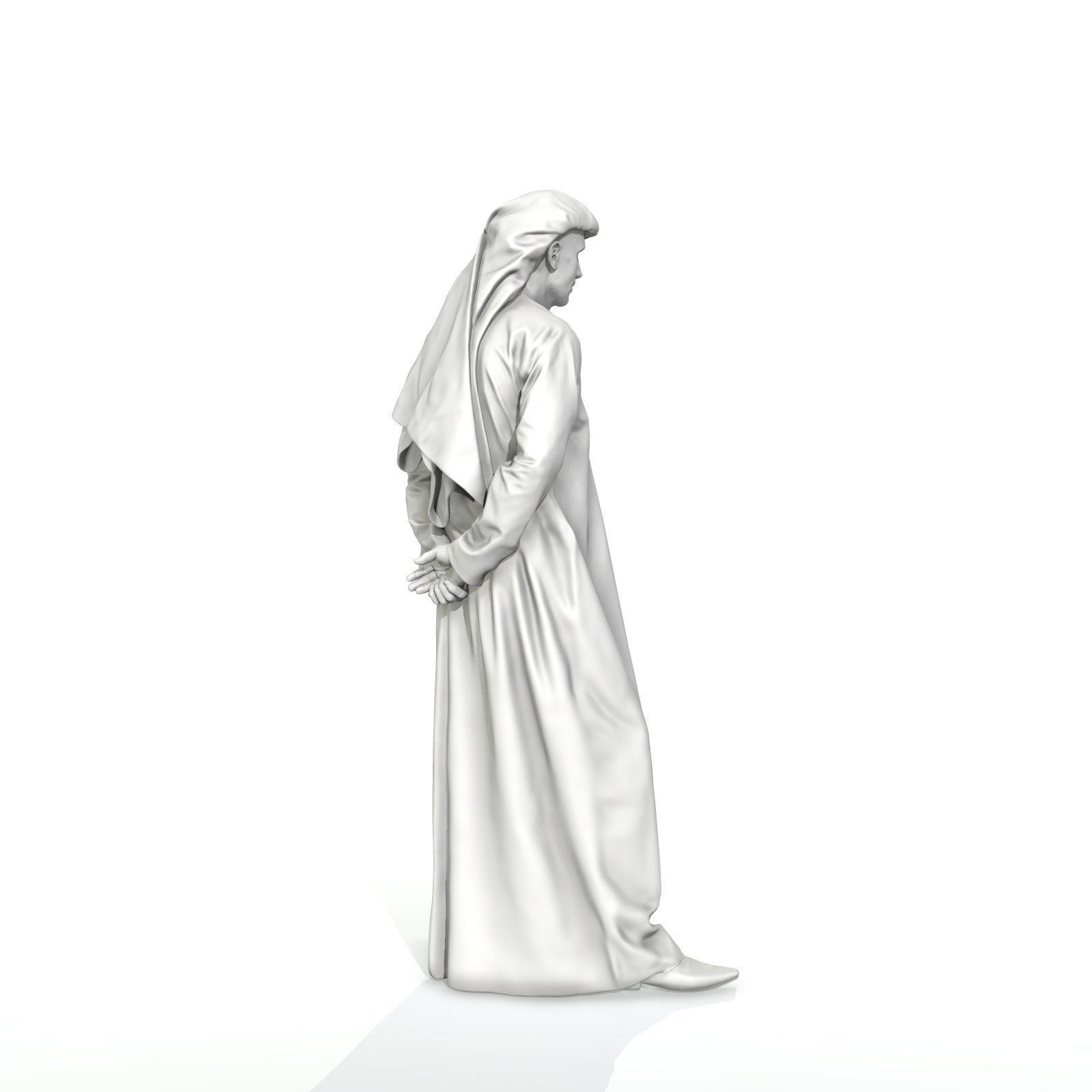 Standing Arab Man Wearing white Thawb ArMan0004-HD2-O01P05-S 3D model_18