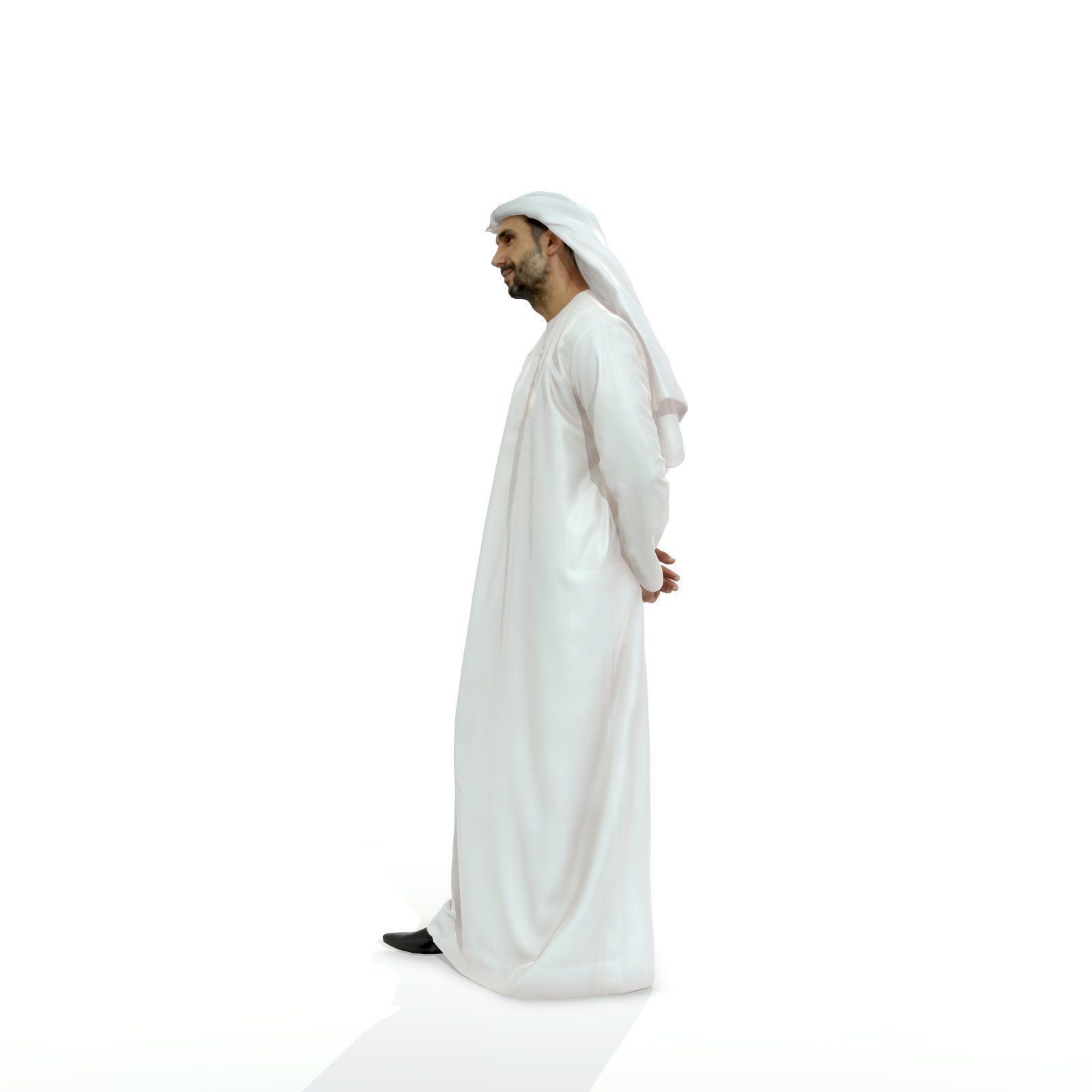 Standing Arab Man Wearing white Thawb ArMan0004-HD2-O01P05-S 3D model_33