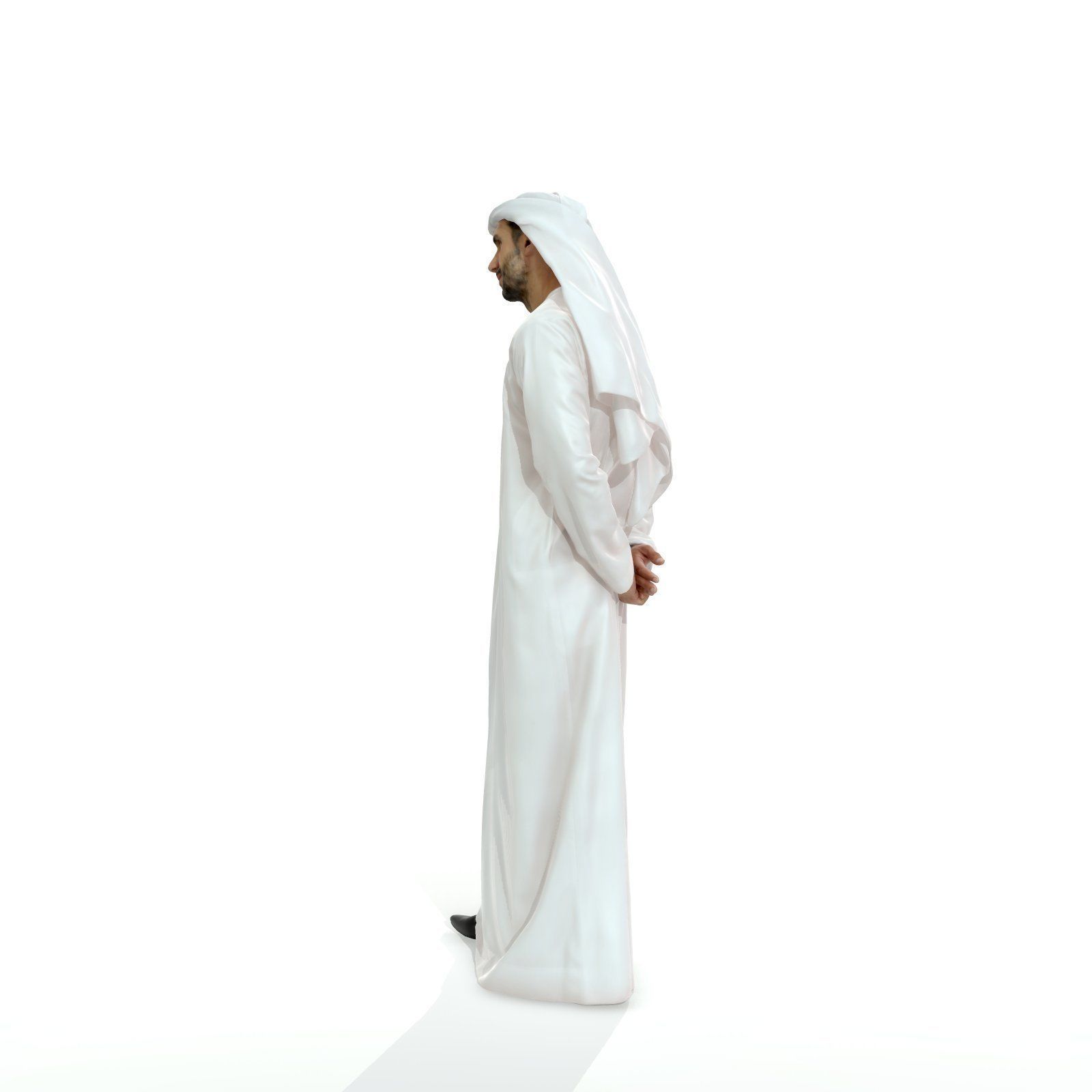 Standing Arab Man Wearing white Thawb ArMan0004-HD2-O01P05-S 3D model_6