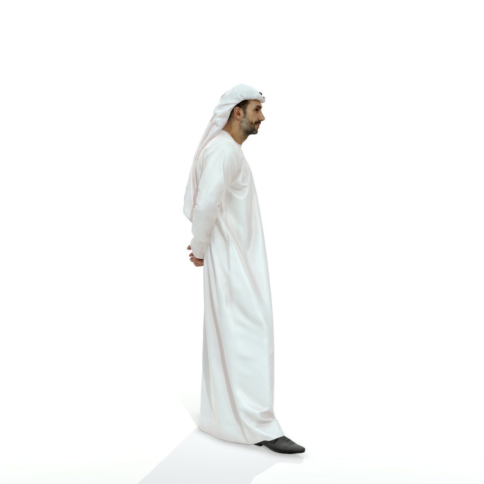 Standing Arab Man Wearing white Thawb ArMan0004-HD2-O01P05-S 3D model_8
