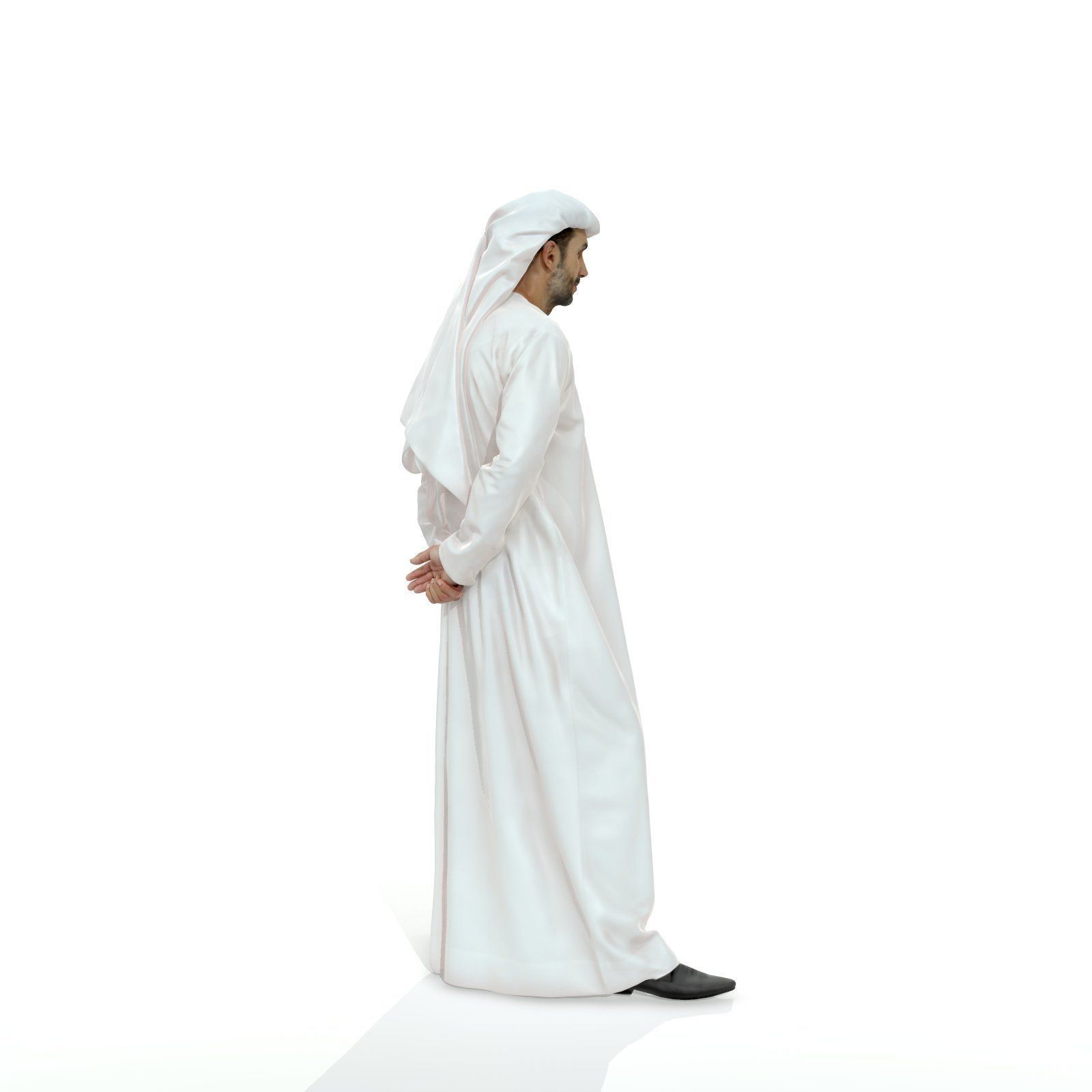 Standing Arab Man Wearing white Thawb ArMan0004-HD2-O01P05-S 3D model_16