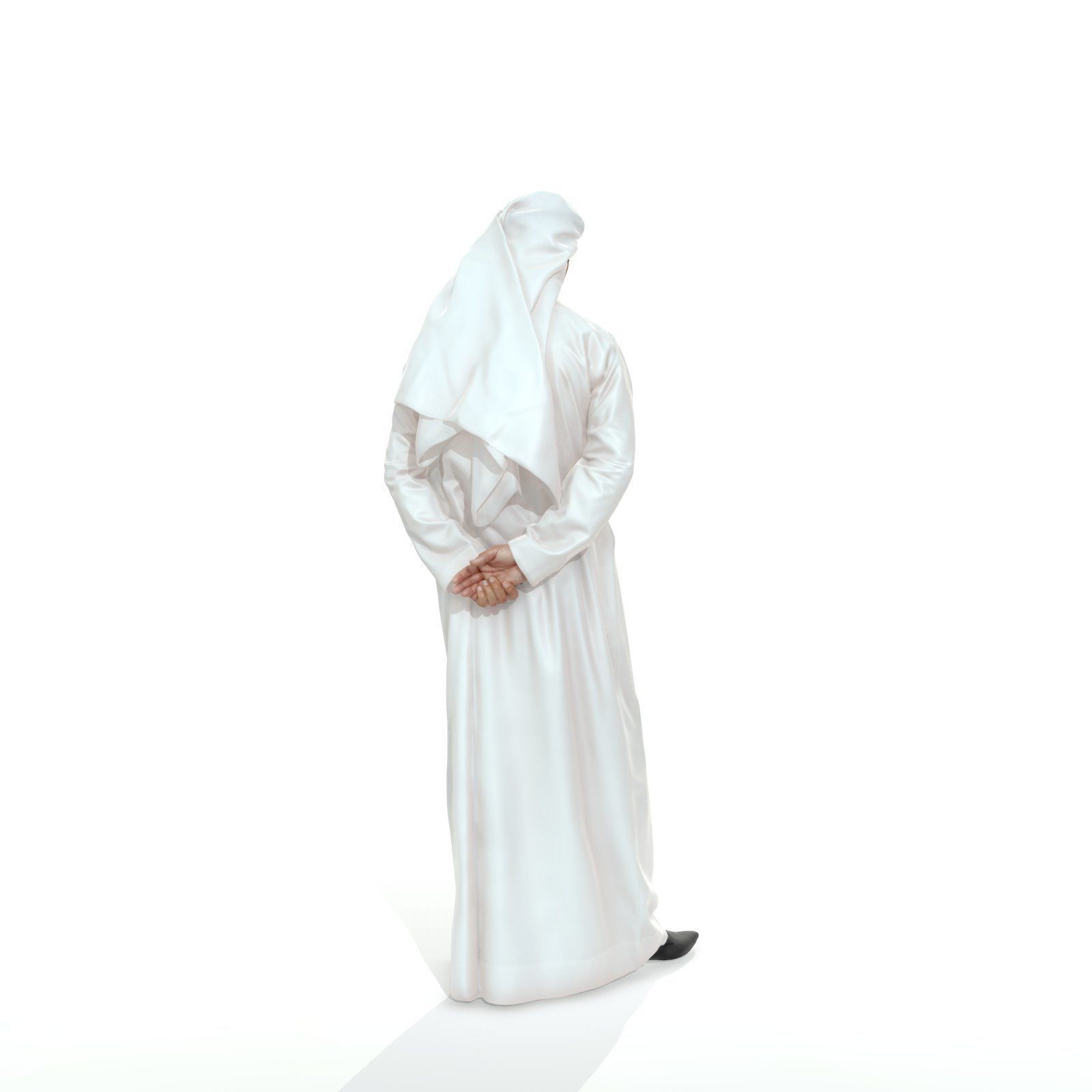 Standing Arab Man Wearing white Thawb ArMan0004-HD2-O01P05-S 3D model_4