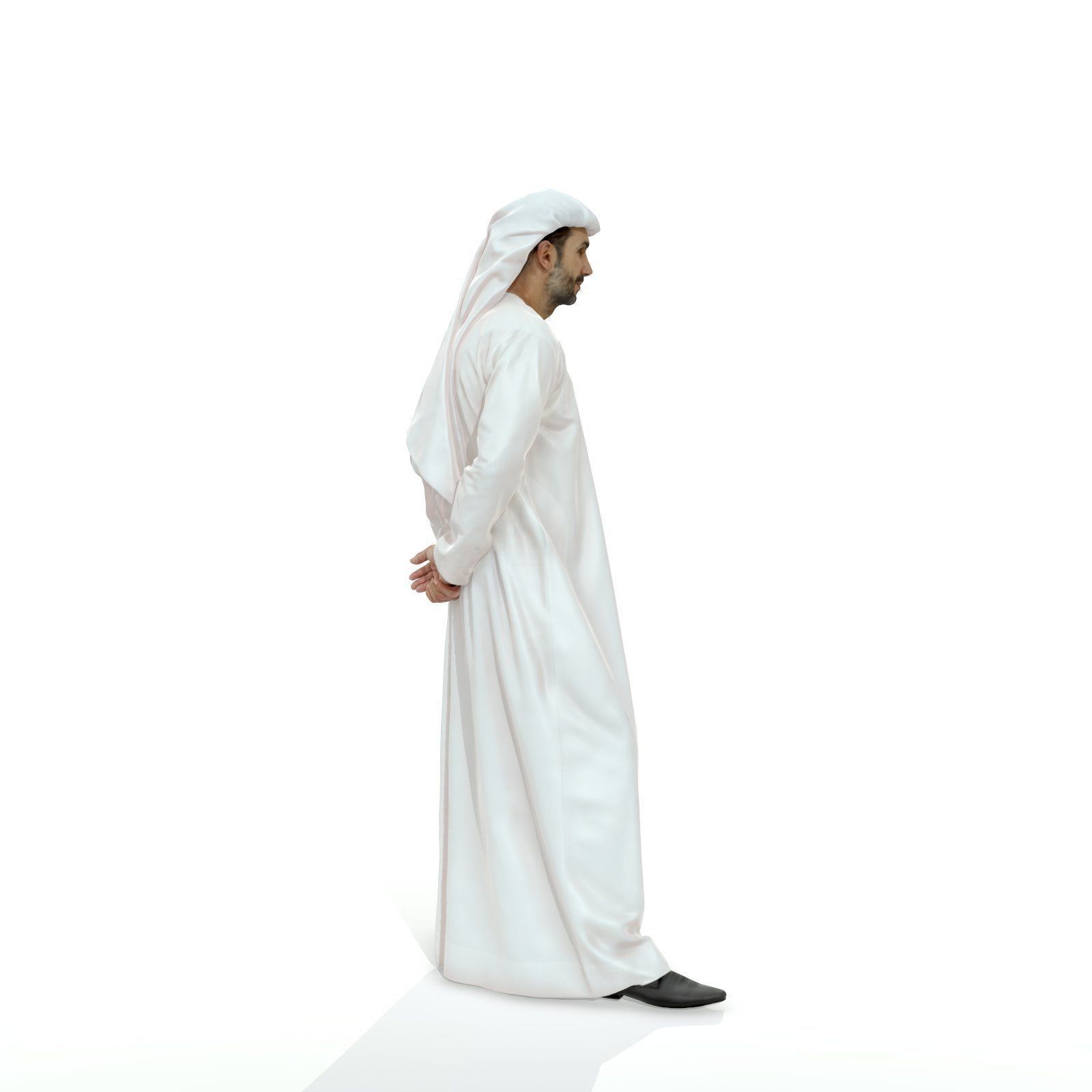 Standing Arab Man Wearing white Thawb ArMan0004-HD2-O01P05-S 3D model_10