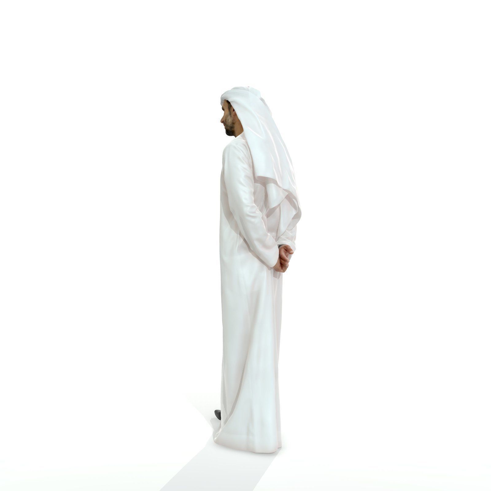Standing Arab Man Wearing white Thawb ArMan0004-HD2-O01P05-S 3D model_34