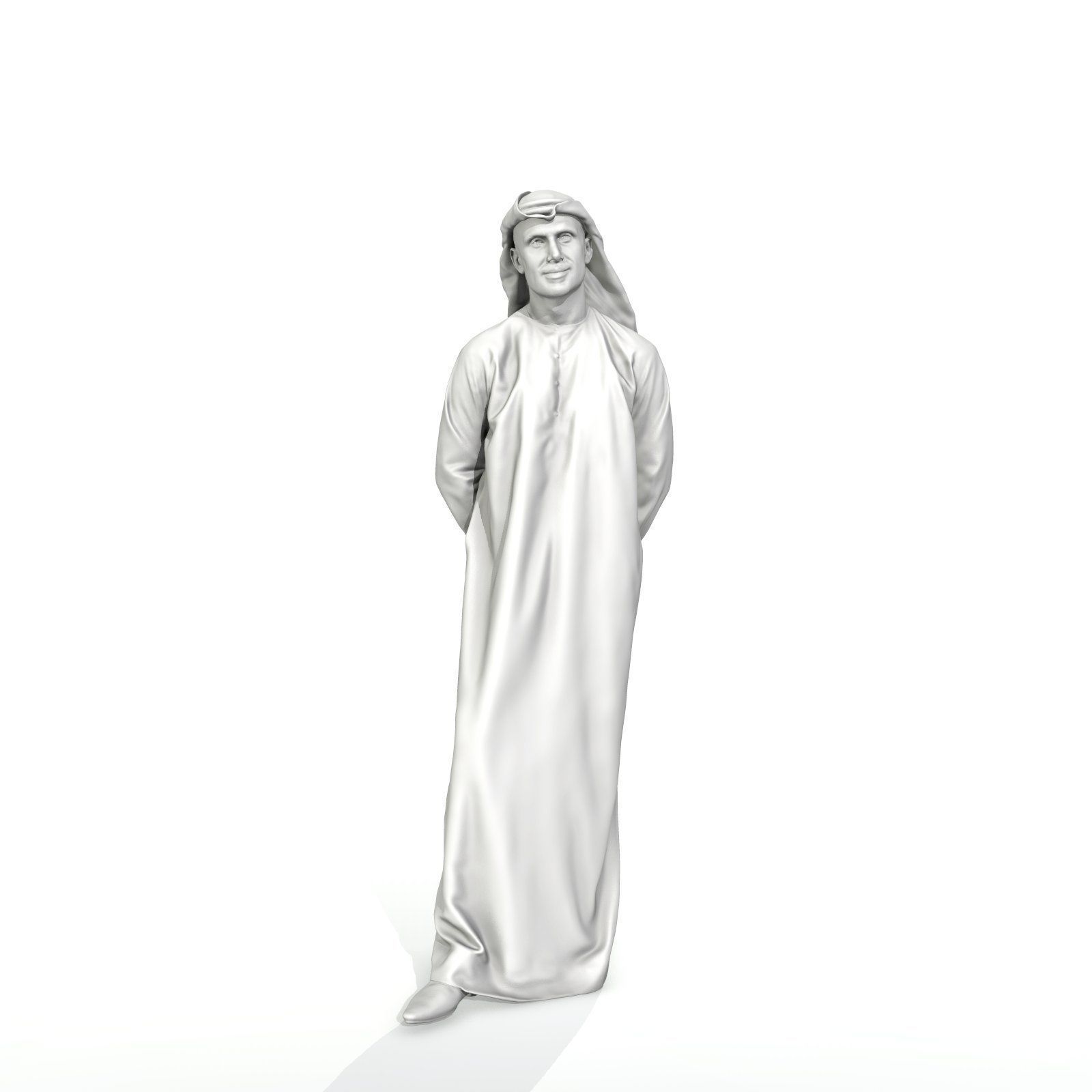 Standing Arab Man Wearing white Thawb ArMan0004-HD2-O01P05-S 3D model_53