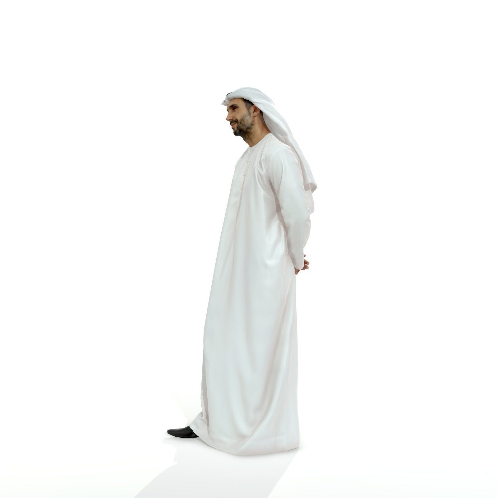 Standing Arab Man Wearing white Thawb ArMan0004-HD2-O01P05-S 3D model_23