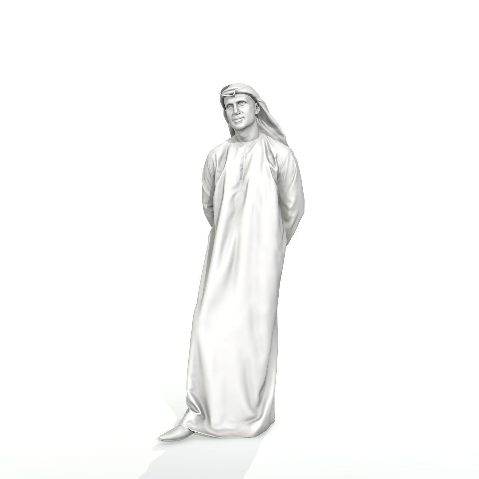 Standing Arab Man Wearing white Thawb ArMan0004-HD2-O01P05-S 3D model_47