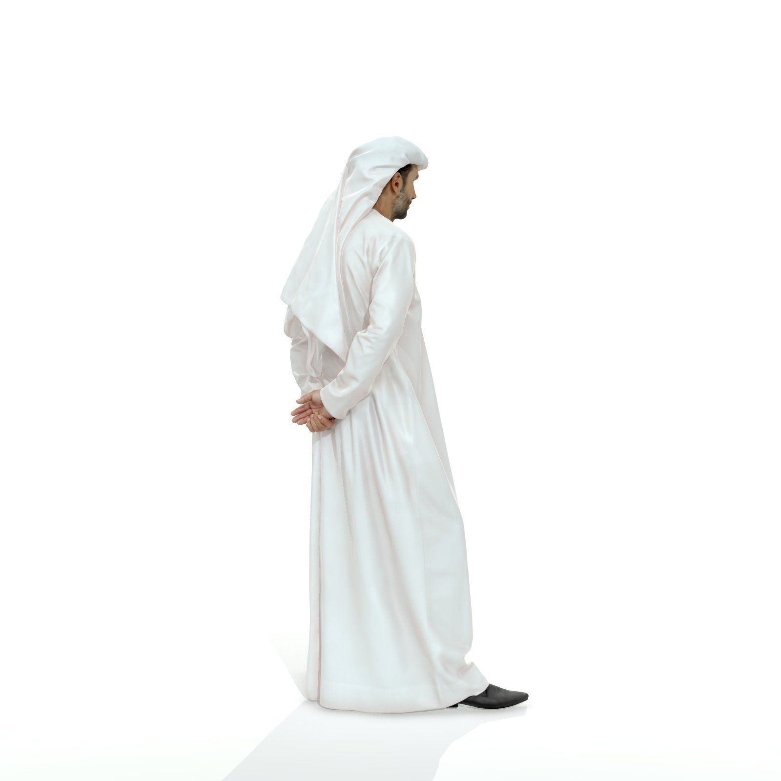 Standing Arab Man Wearing white Thawb ArMan0004-HD2-O01P05-S 3D model_24