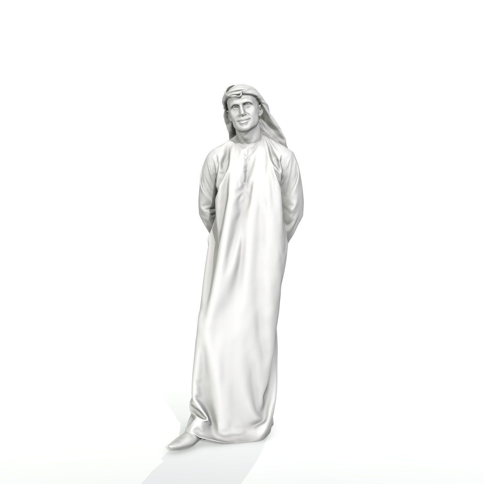 Standing Arab Man Wearing white Thawb ArMan0004-HD2-O01P05-S 3D model_31