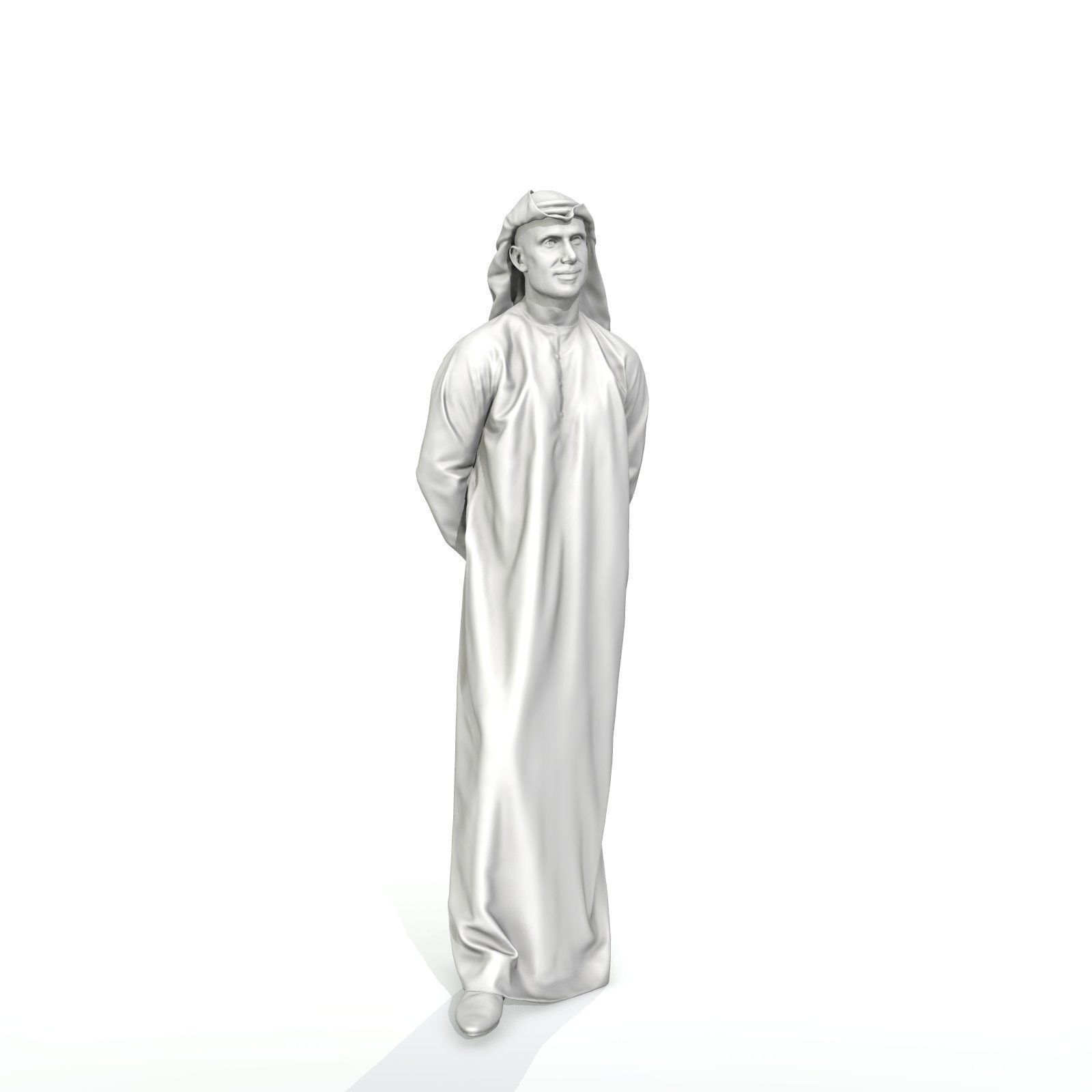 Standing Arab Man Wearing white Thawb ArMan0004-HD2-O01P05-S 3D model_22