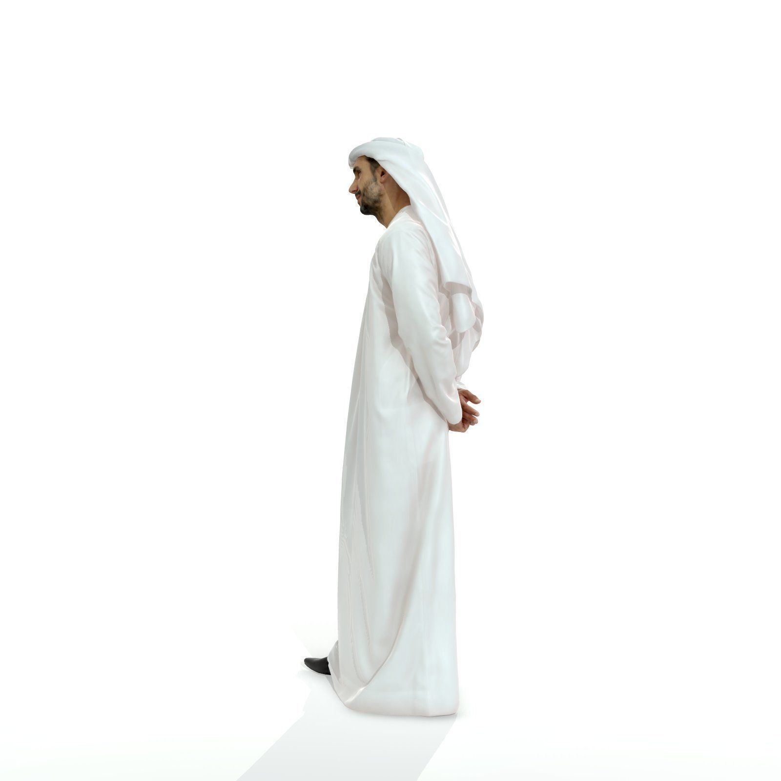 Standing Arab Man Wearing white Thawb ArMan0004-HD2-O01P05-S 3D model_2
