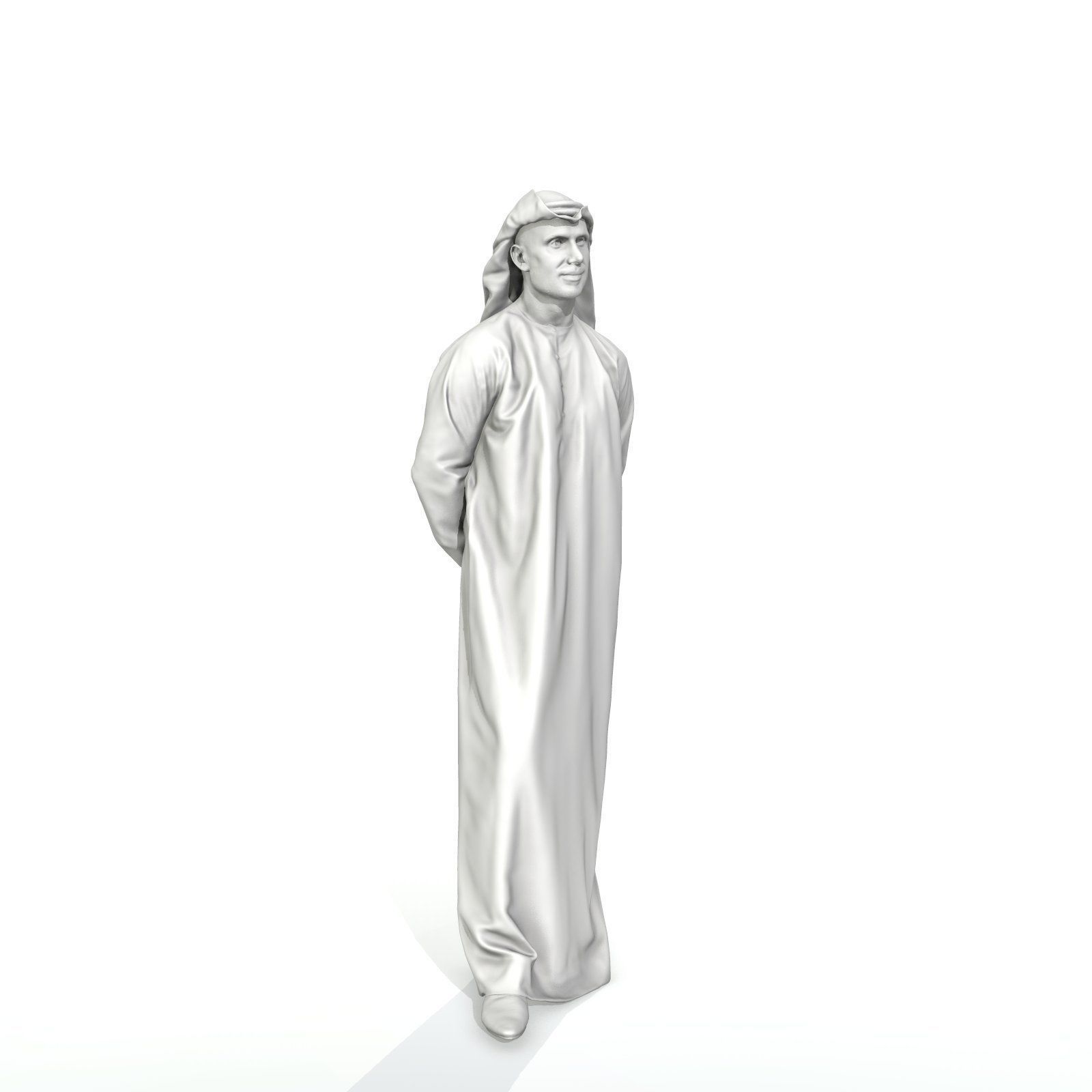Standing Arab Man Wearing white Thawb ArMan0004-HD2-O01P05-S 3D model_71