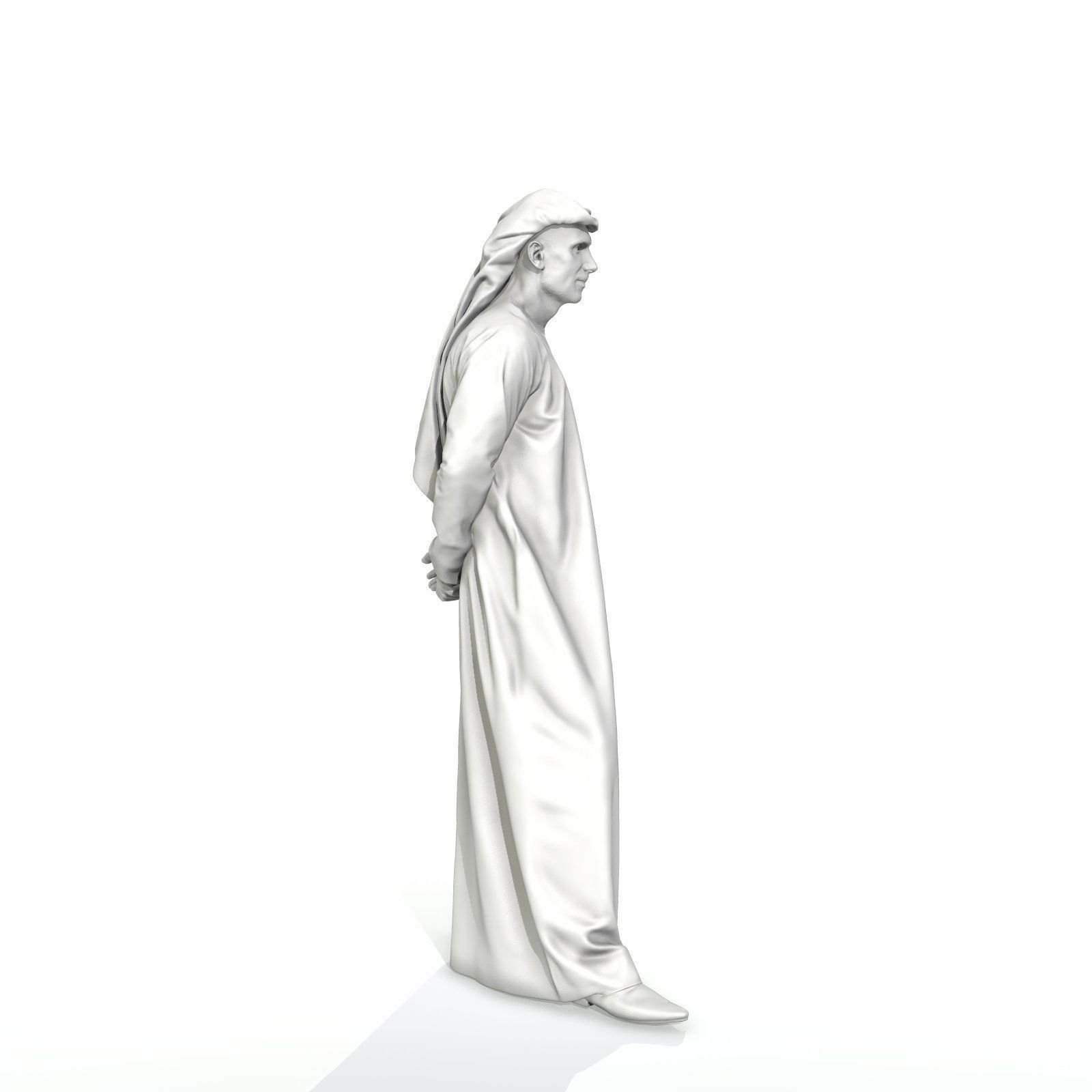 Standing Arab Man Wearing white Thawb ArMan0004-HD2-O01P05-S 3D model_9