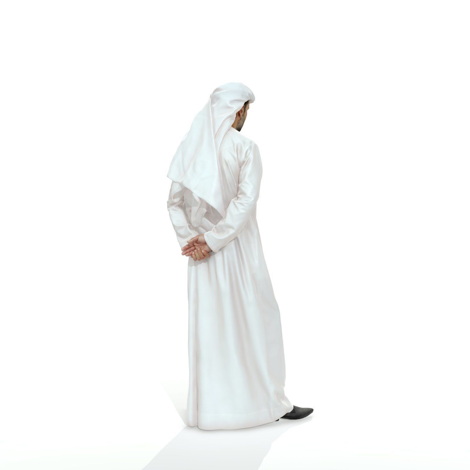 Standing Arab Man Wearing white Thawb ArMan0004-HD2-O01P05-S 3D model_38