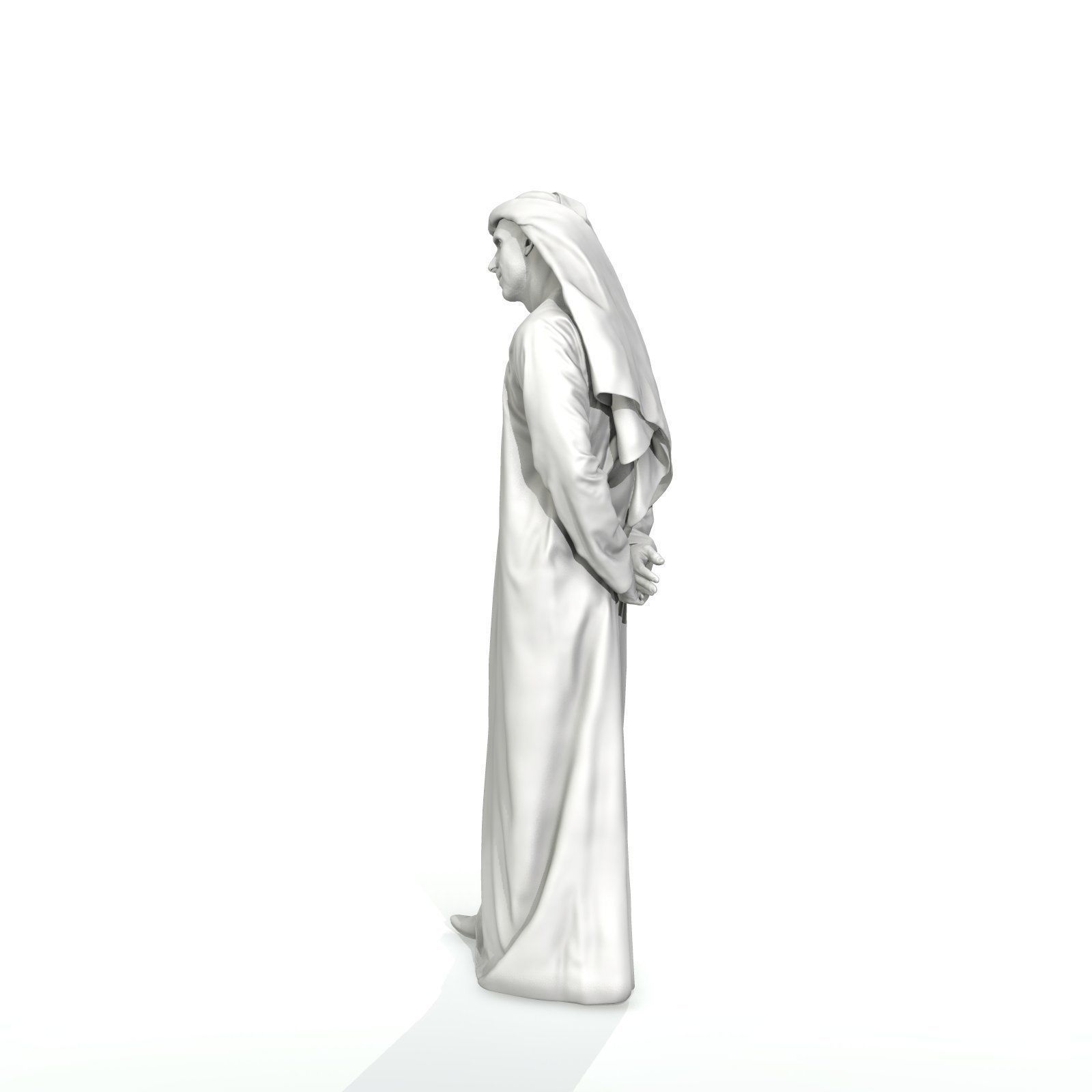 Standing Arab Man Wearing white Thawb ArMan0004-HD2-O01P05-S 3D model_20