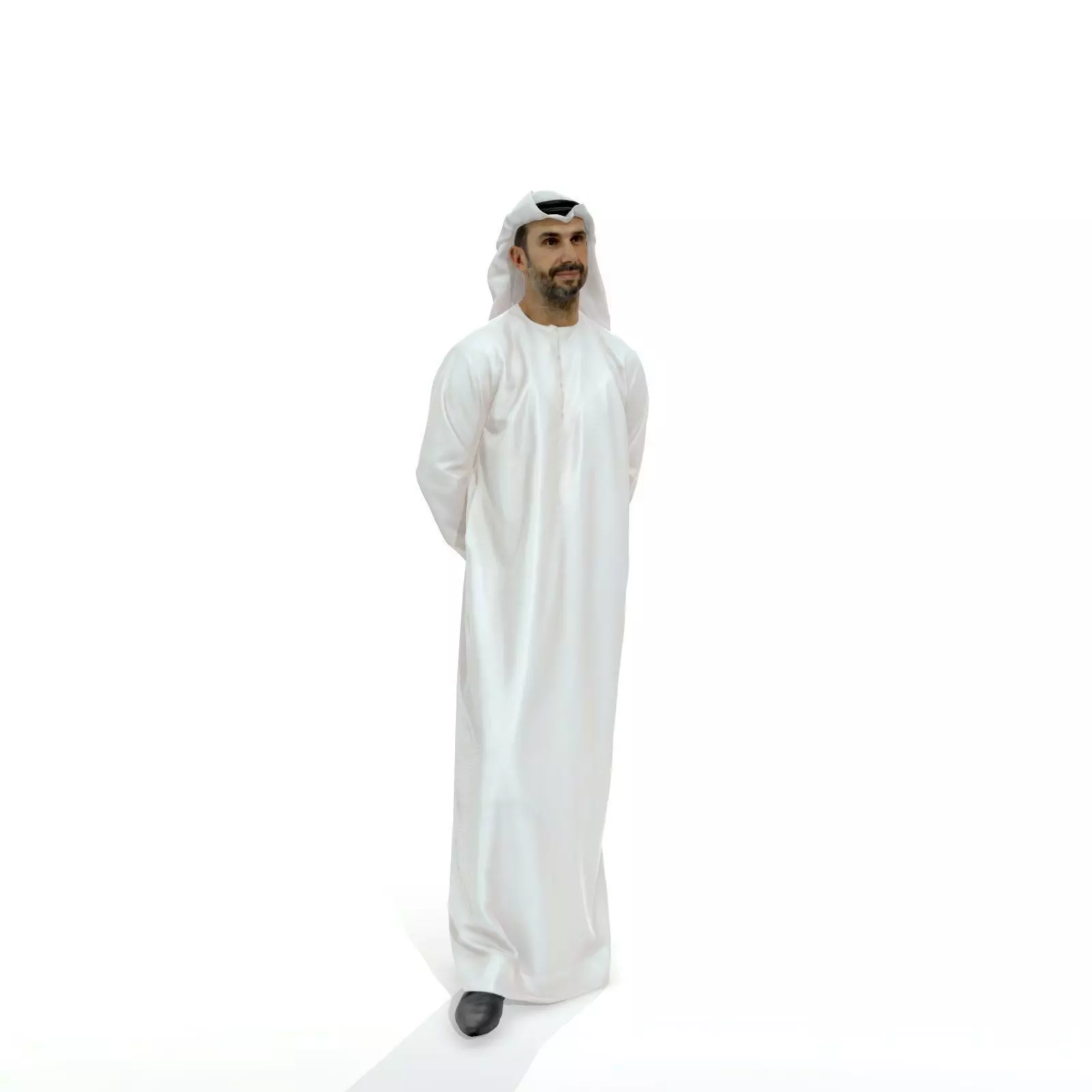 Standing Arab Man Wearing white Thawb ArMan0004-HD2-O01P05-S 3D model_0