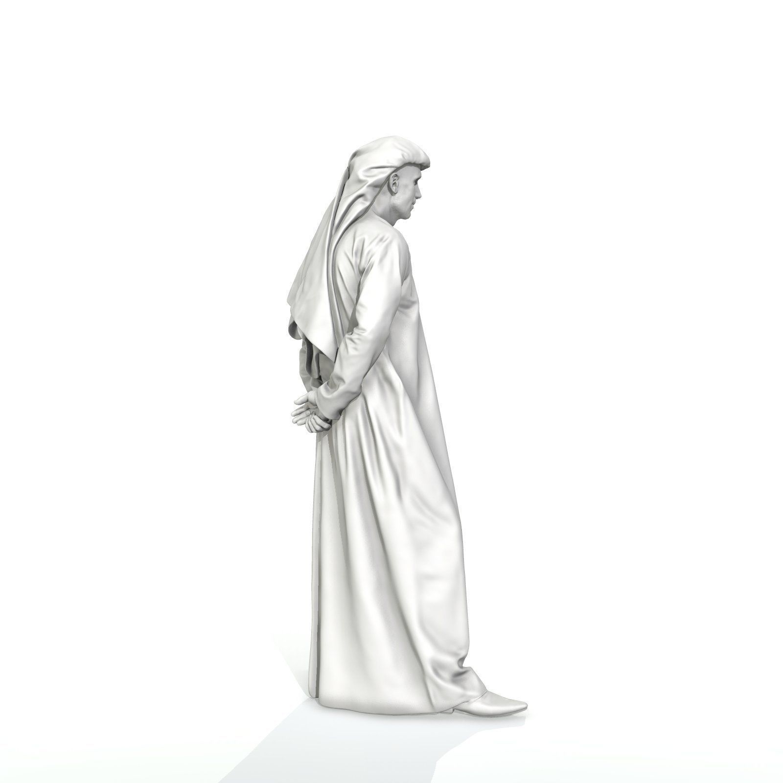 Standing Arab Man Wearing white Thawb ArMan0004-HD2-O01P05-S 3D model_52