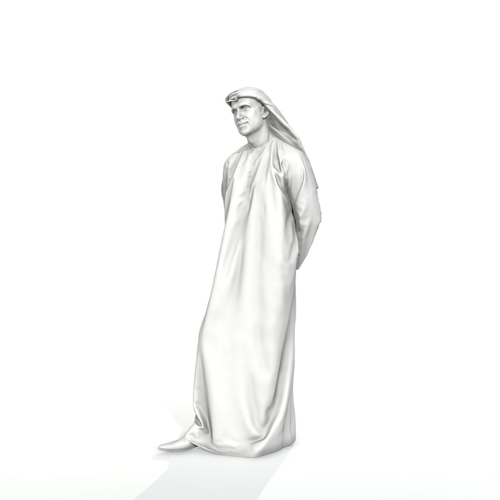 Standing Arab Man Wearing white Thawb ArMan0004-HD2-O01P05-S 3D model_56