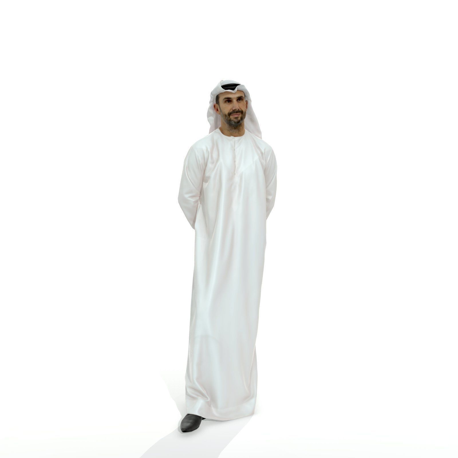 Standing Arab Man Wearing white Thawb ArMan0004-HD2-O01P05-S 3D model_26
