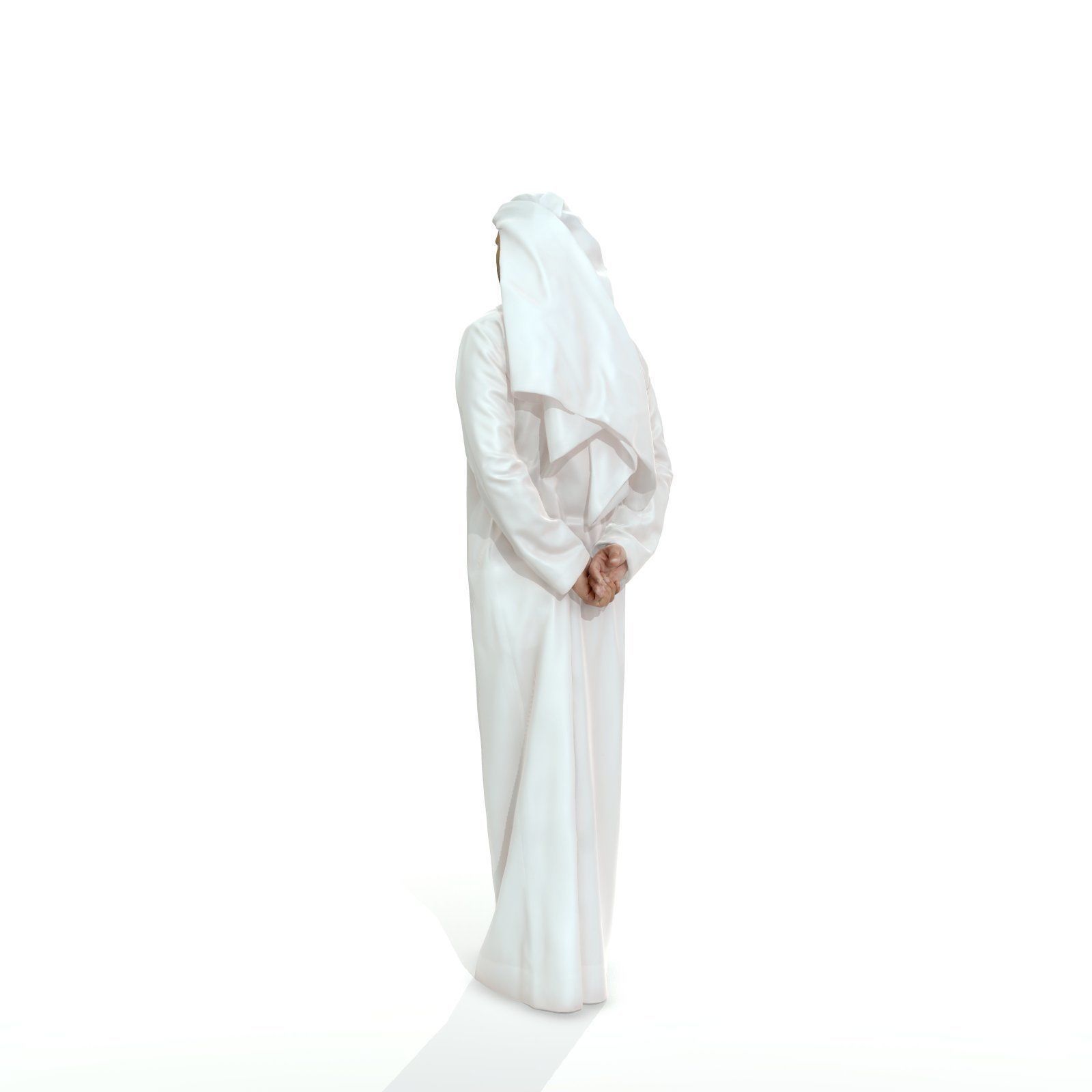 Standing Arab Man Wearing white Thawb ArMan0004-HD2-O01P05-S 3D model_3