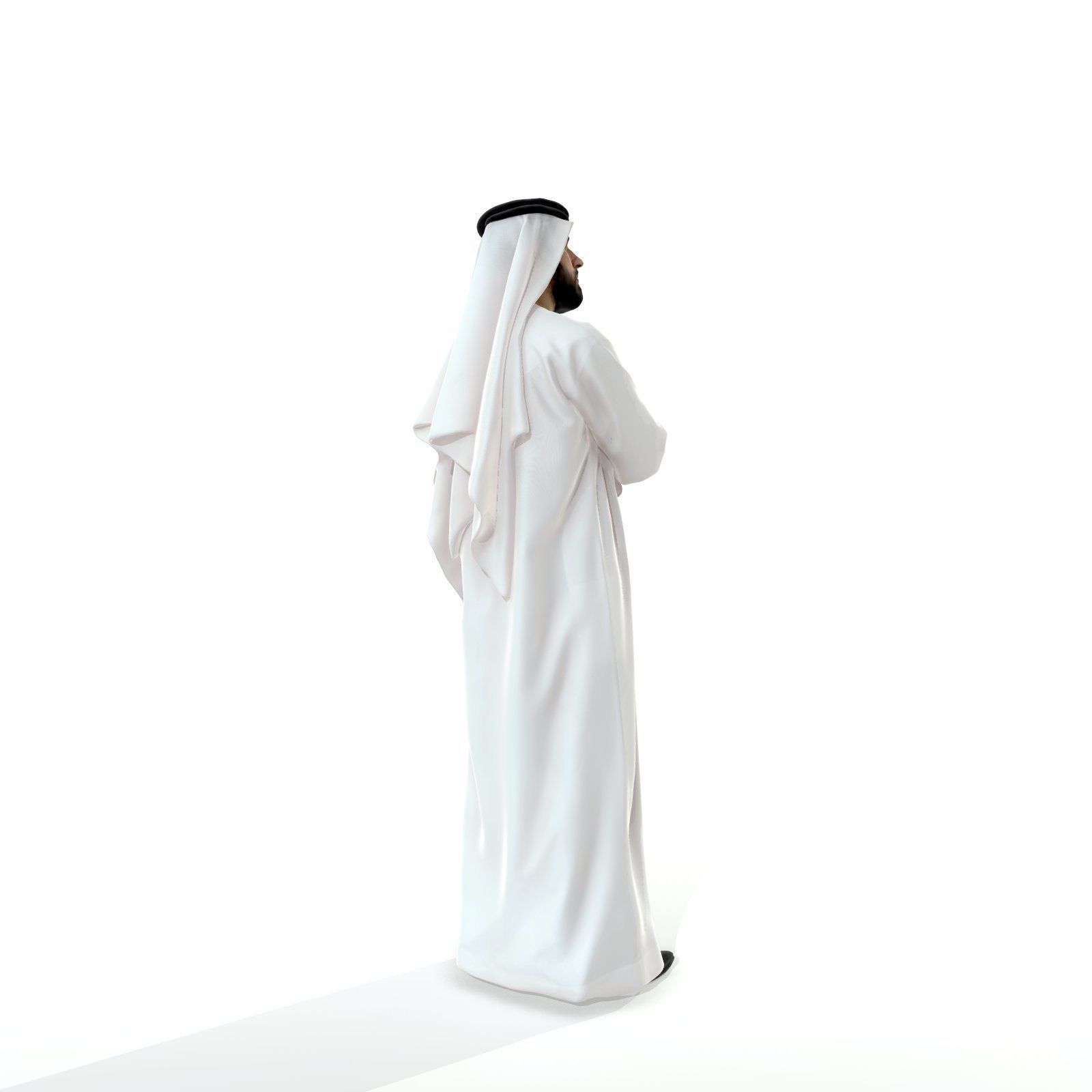 Arab Man Wearing White Thawb Cross-Arm ArMan0003-HD2-O01P02-S 3D model_69