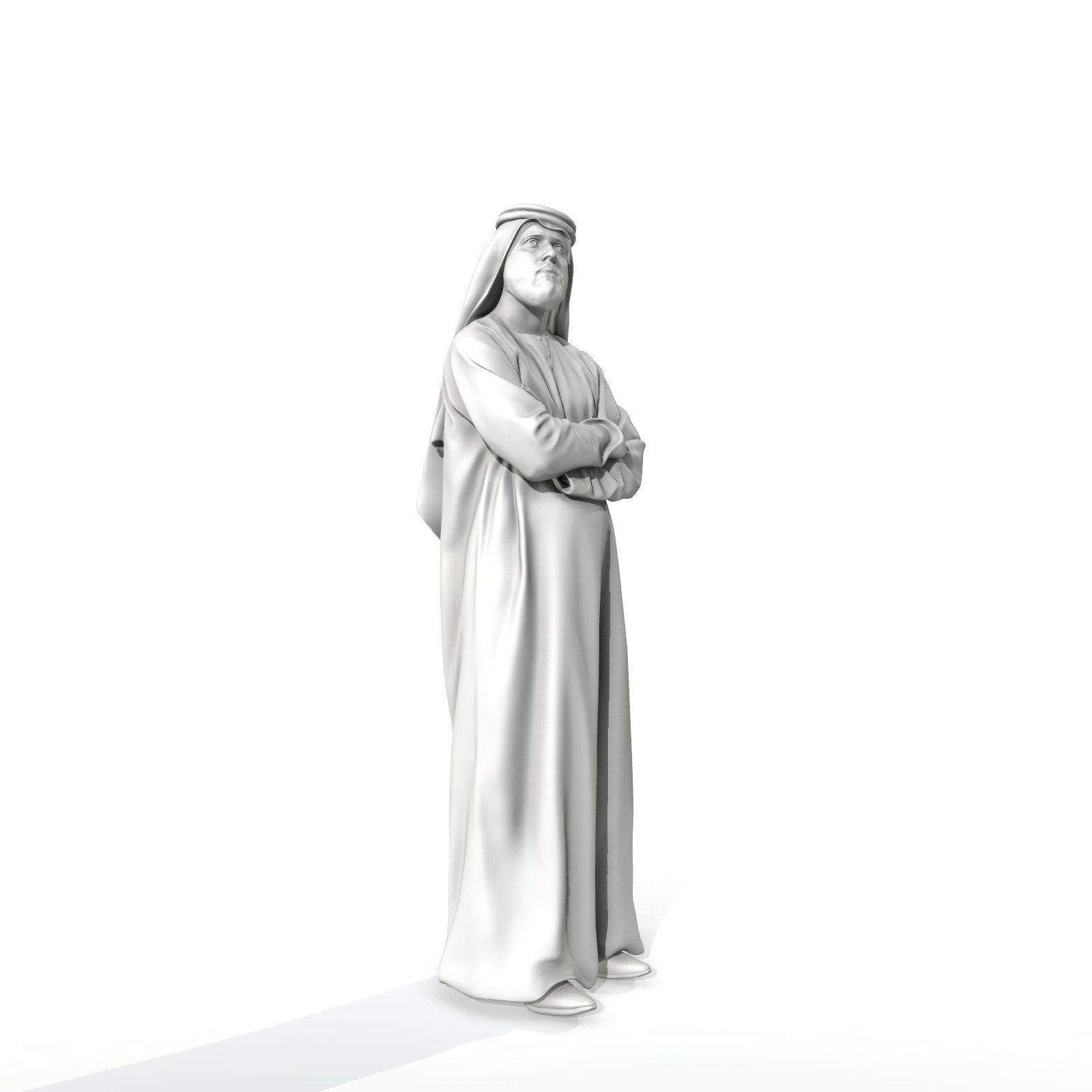 Arab Man Wearing White Thawb Cross-Arm ArMan0003-HD2-O01P02-S 3D model_5