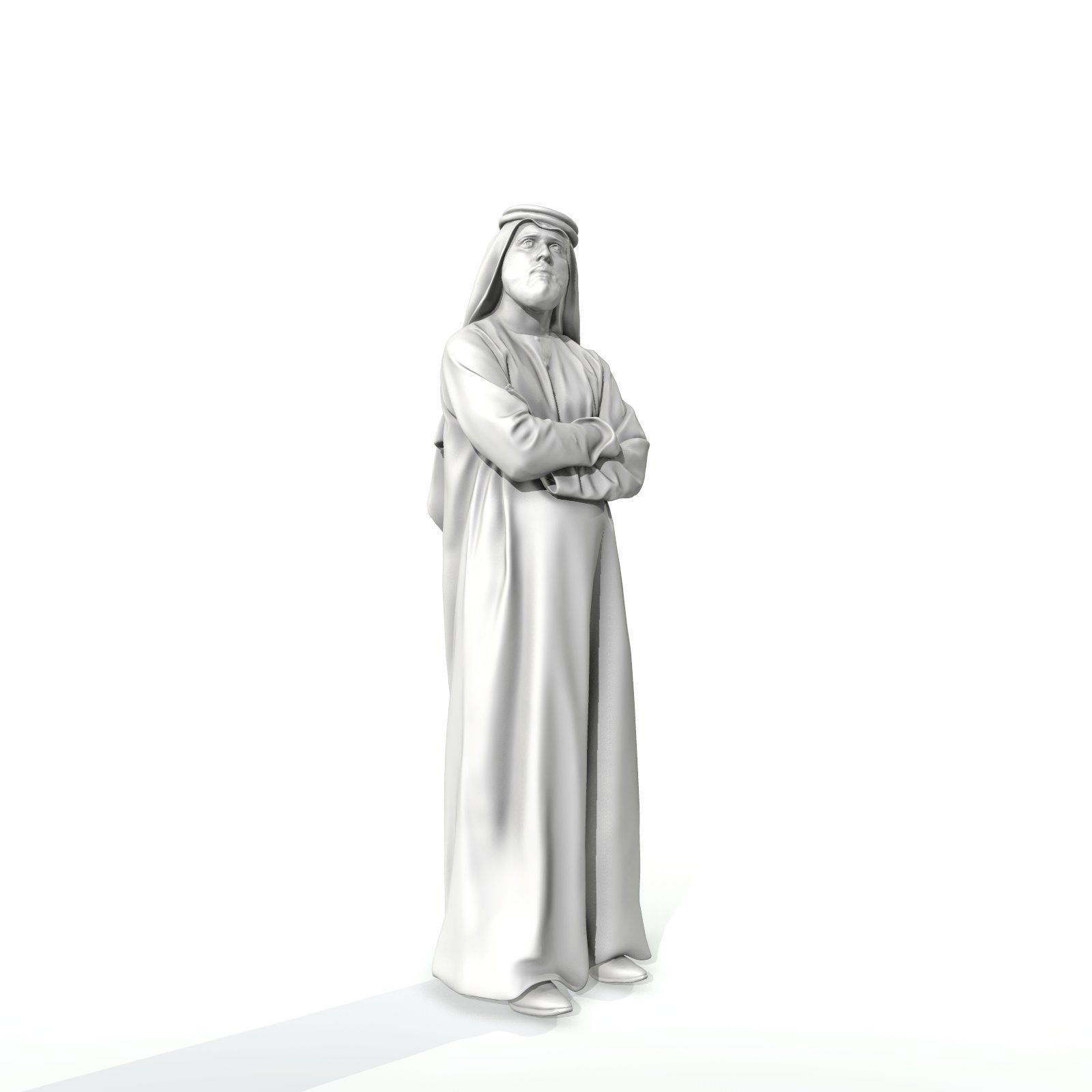 Arab Man Wearing White Thawb Cross-Arm ArMan0003-HD2-O01P02-S 3D model_17
