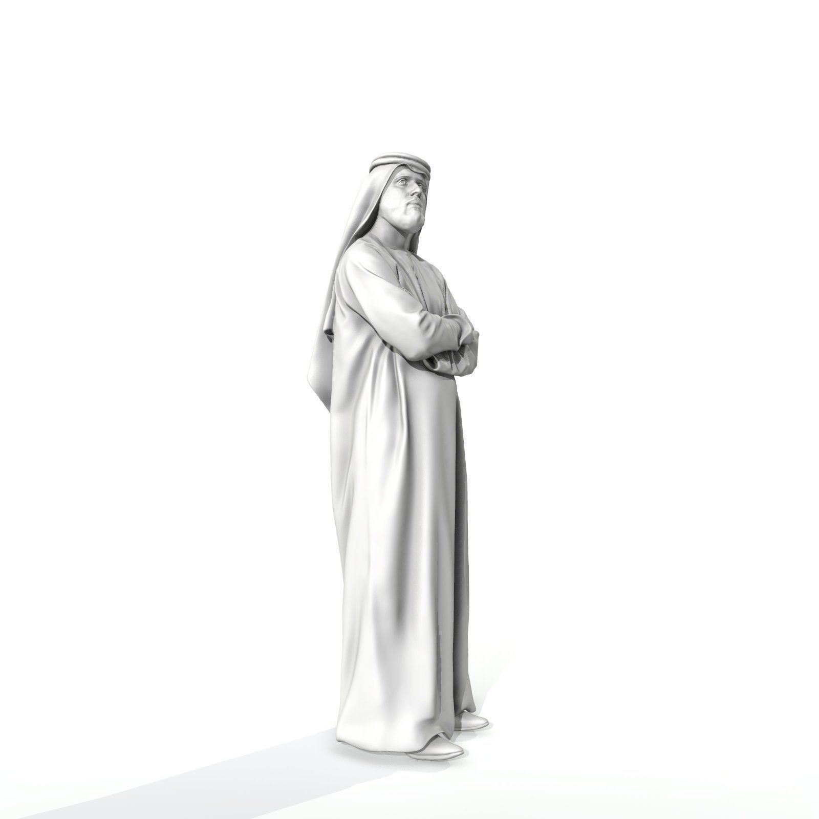Arab Man Wearing White Thawb Cross-Arm ArMan0003-HD2-O01P02-S 3D model_41