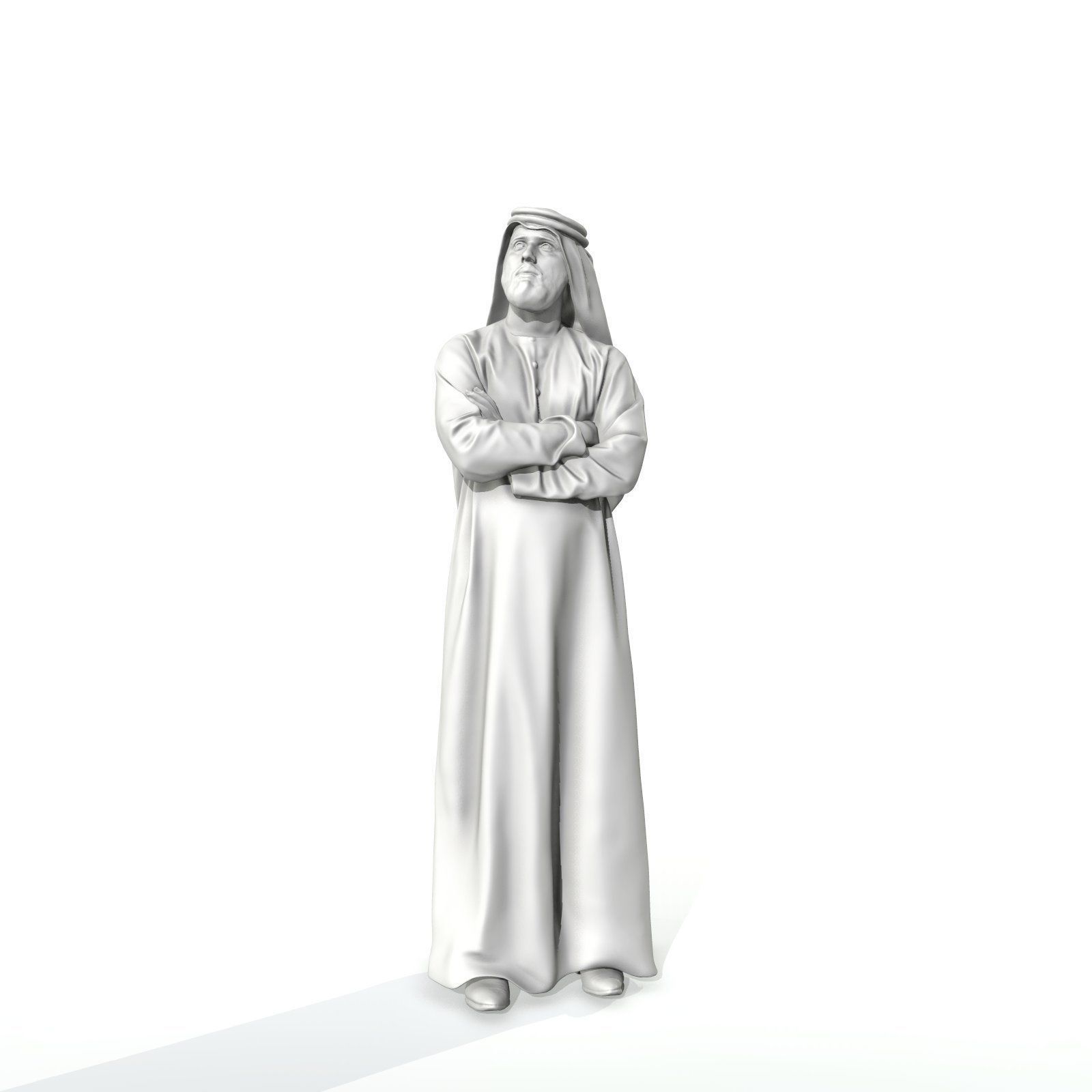 Arab Man Wearing White Thawb Cross-Arm ArMan0003-HD2-O01P02-S 3D model_52
