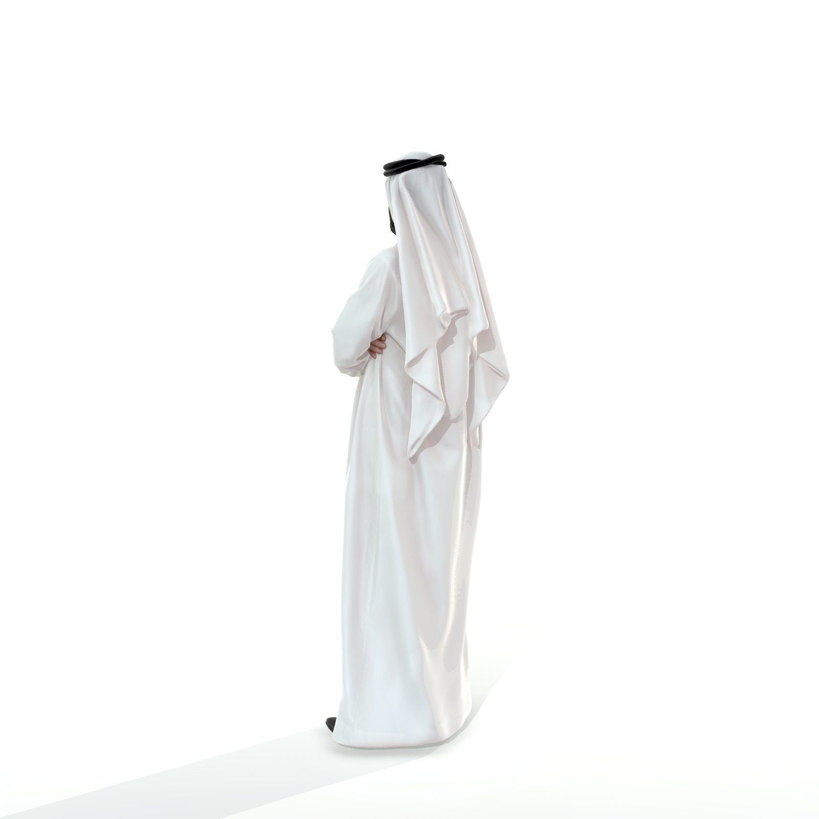 Arab Man Wearing White Thawb Cross-Arm ArMan0003-HD2-O01P02-S 3D model_55