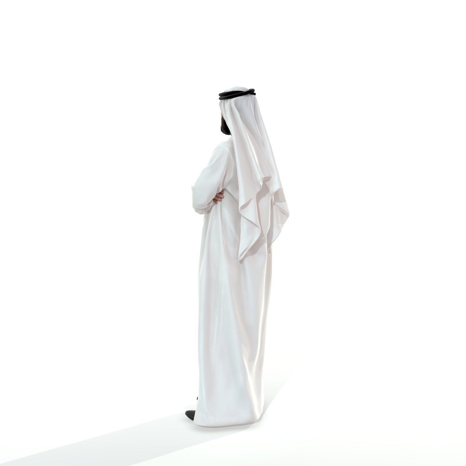 Arab Man Wearing White Thawb Cross-Arm ArMan0003-HD2-O01P02-S 3D model_39