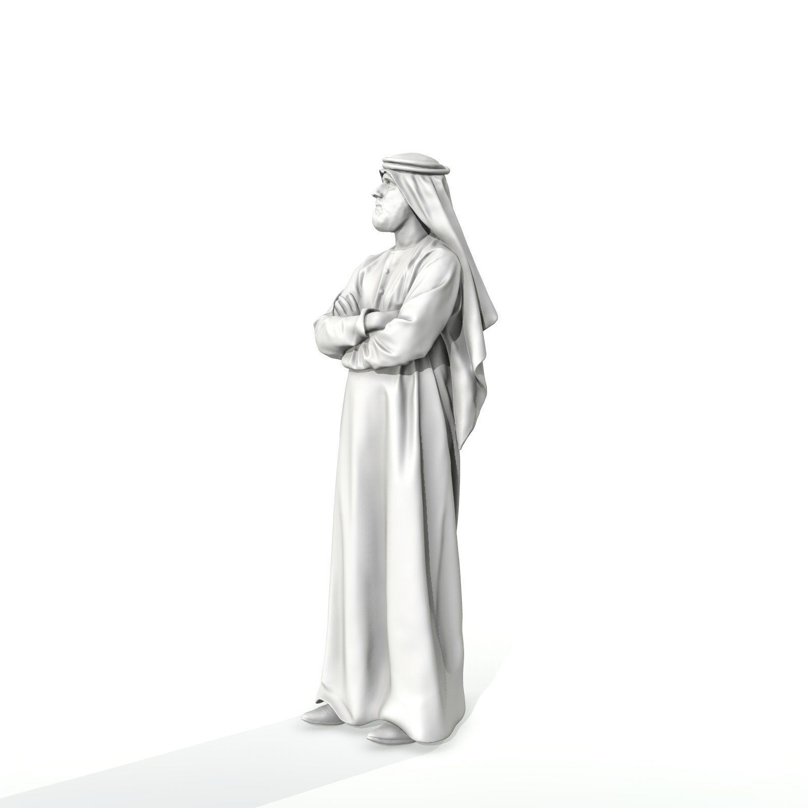 Arab Man Wearing White Thawb Cross-Arm ArMan0003-HD2-O01P02-S 3D model_20