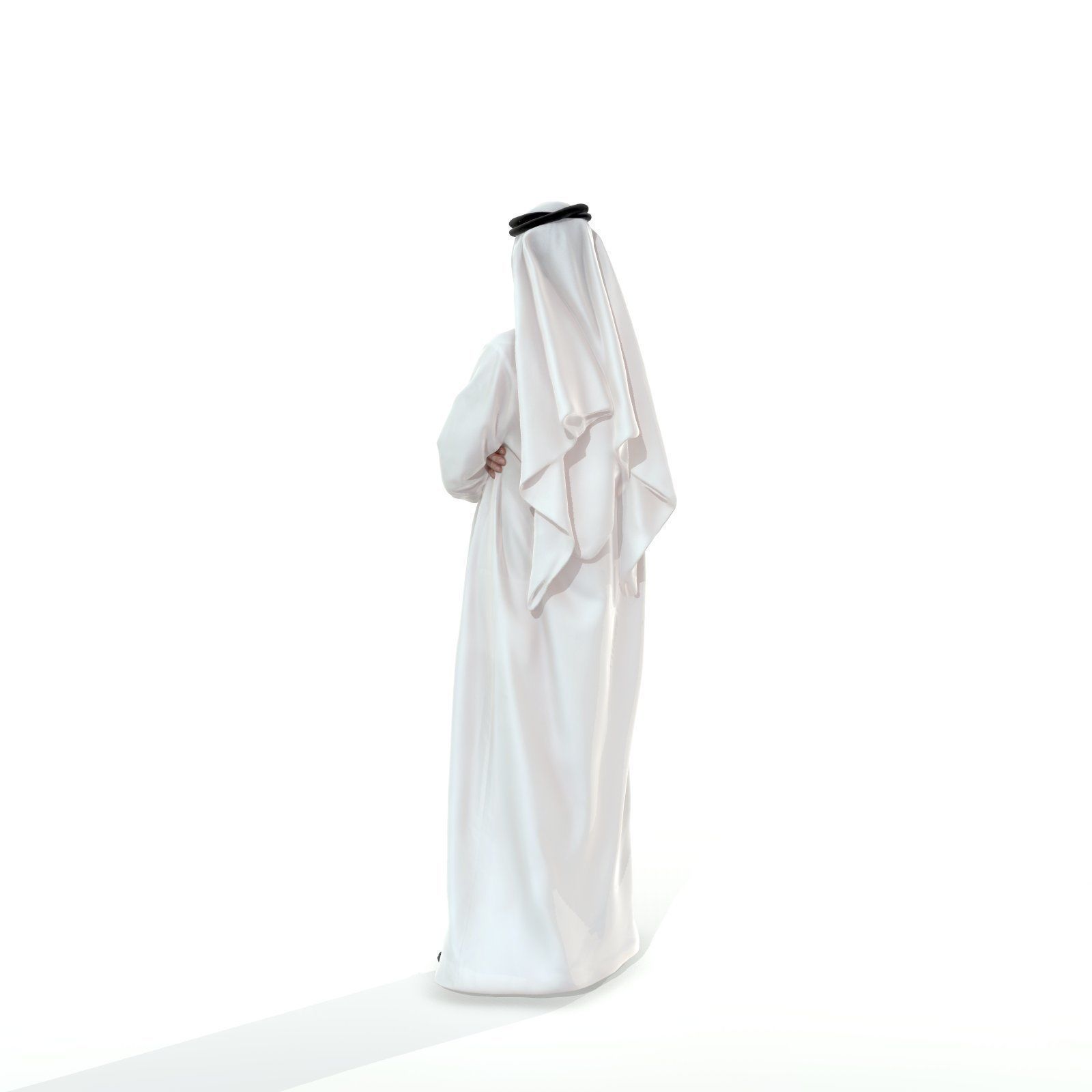 Arab Man Wearing White Thawb Cross-Arm ArMan0003-HD2-O01P02-S 3D model_24