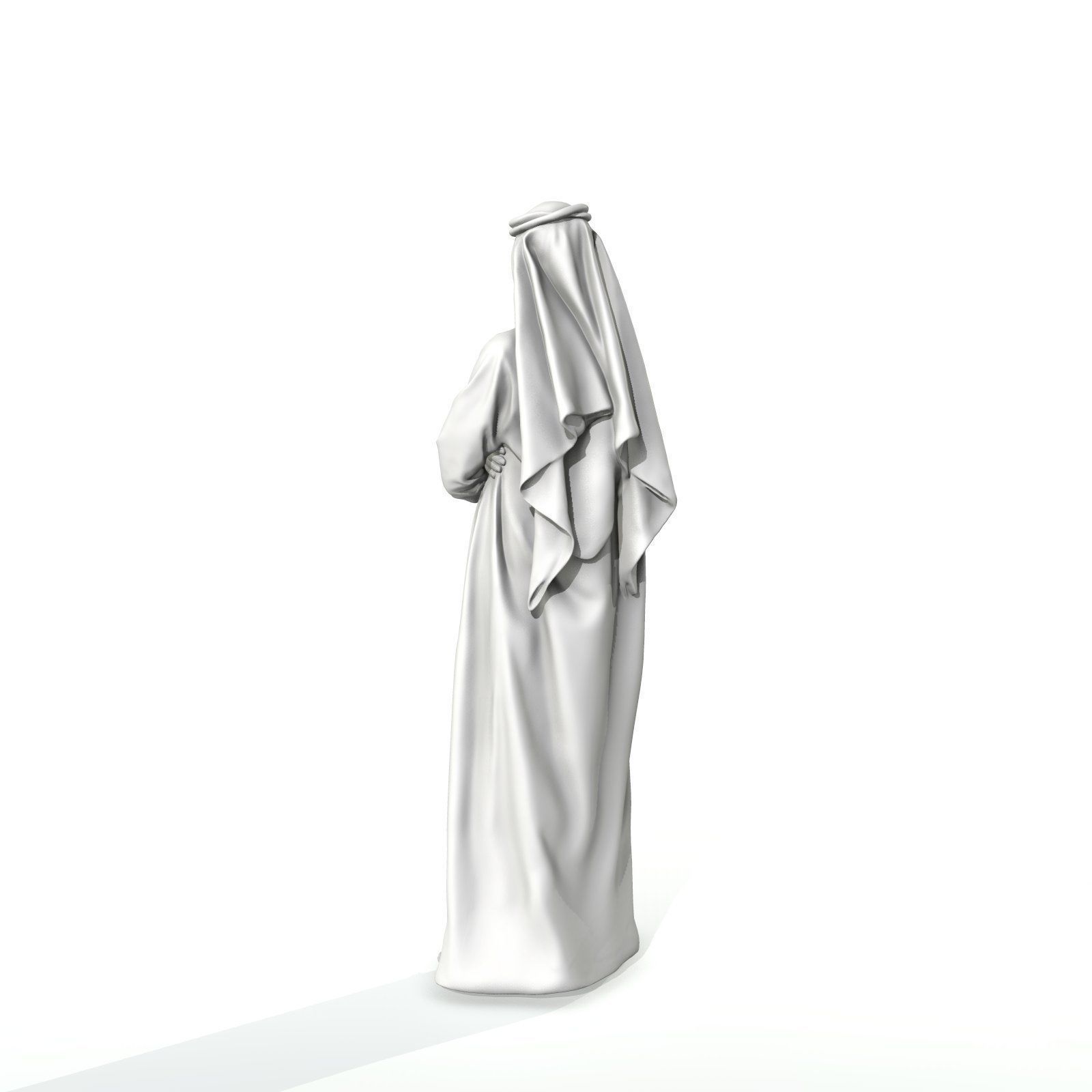Arab Man Wearing White Thawb Cross-Arm ArMan0003-HD2-O01P02-S 3D model_19