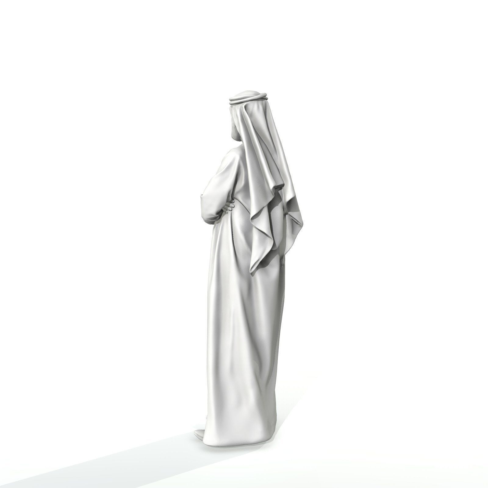 Arab Man Wearing White Thawb Cross-Arm ArMan0003-HD2-O01P02-S 3D model_74