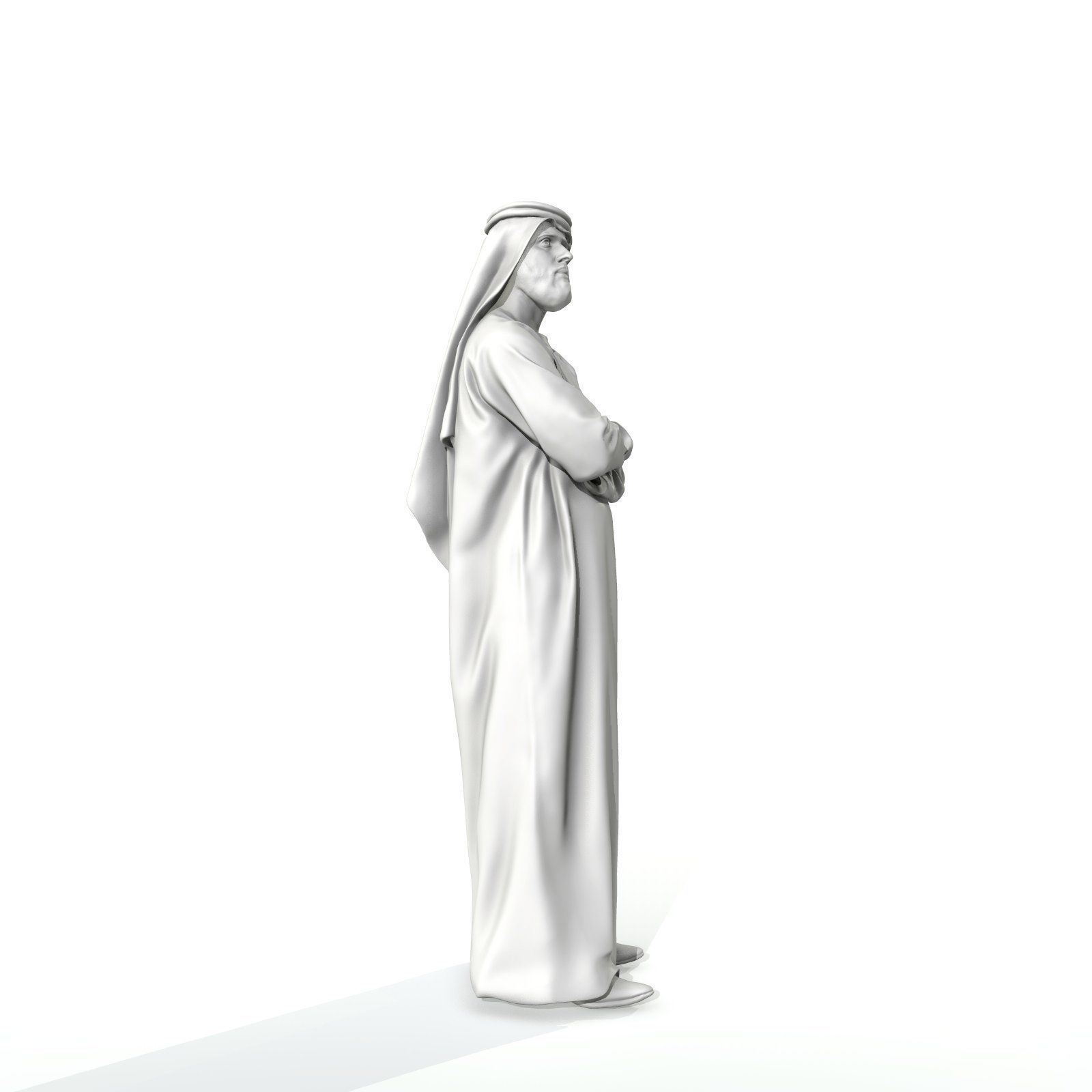 Arab Man Wearing White Thawb Cross-Arm ArMan0003-HD2-O01P02-S 3D model_71
