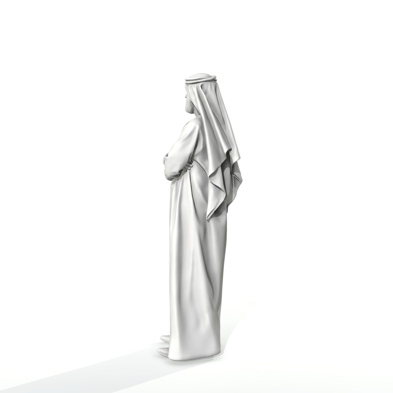 Arab Man Wearing White Thawb Cross-Arm ArMan0003-HD2-O01P02-S 3D model_60