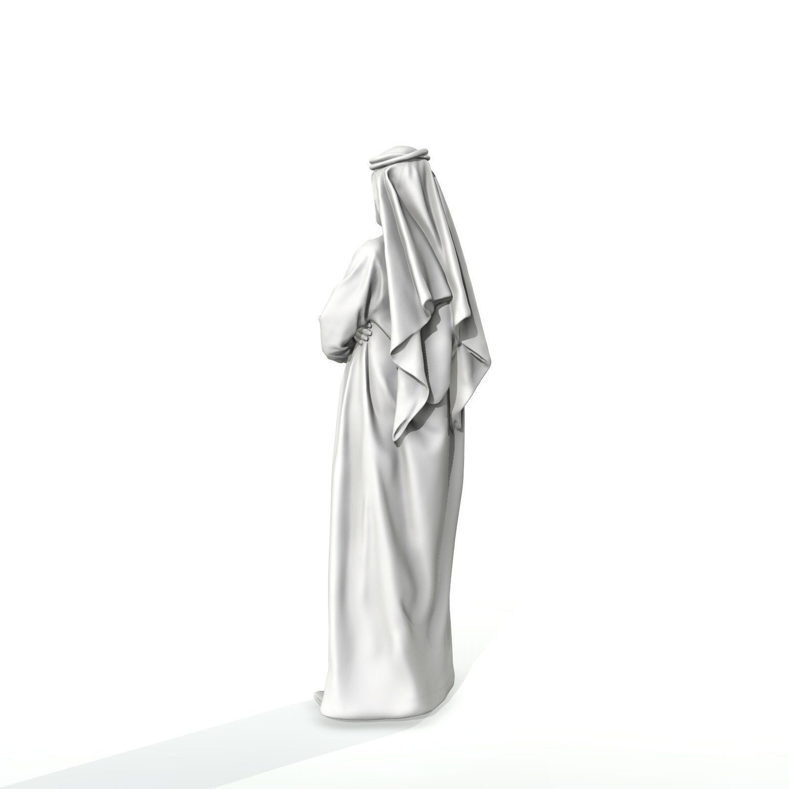 Arab Man Wearing White Thawb Cross-Arm ArMan0003-HD2-O01P02-S 3D model_57