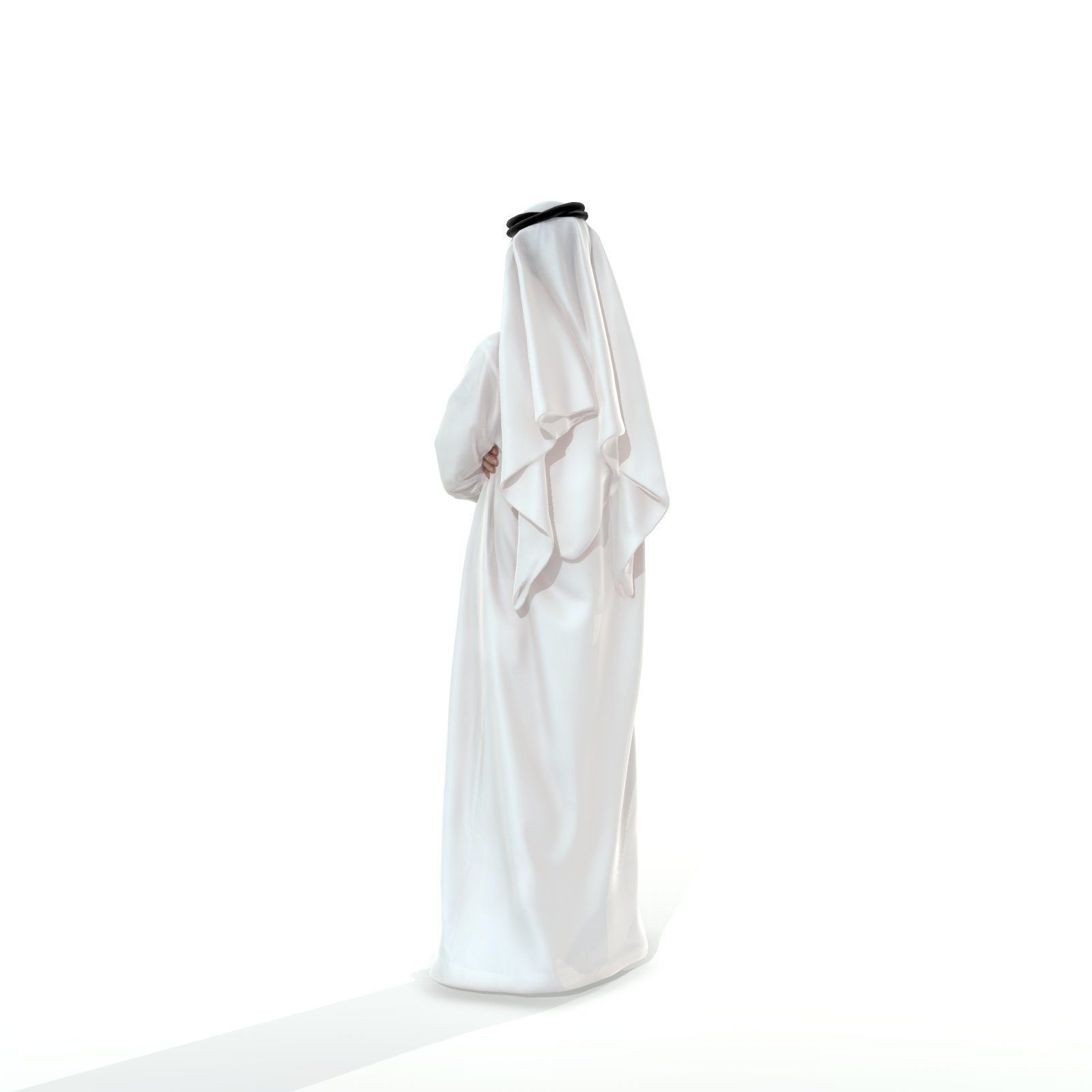 Arab Man Wearing White Thawb Cross-Arm ArMan0003-HD2-O01P02-S 3D model_63