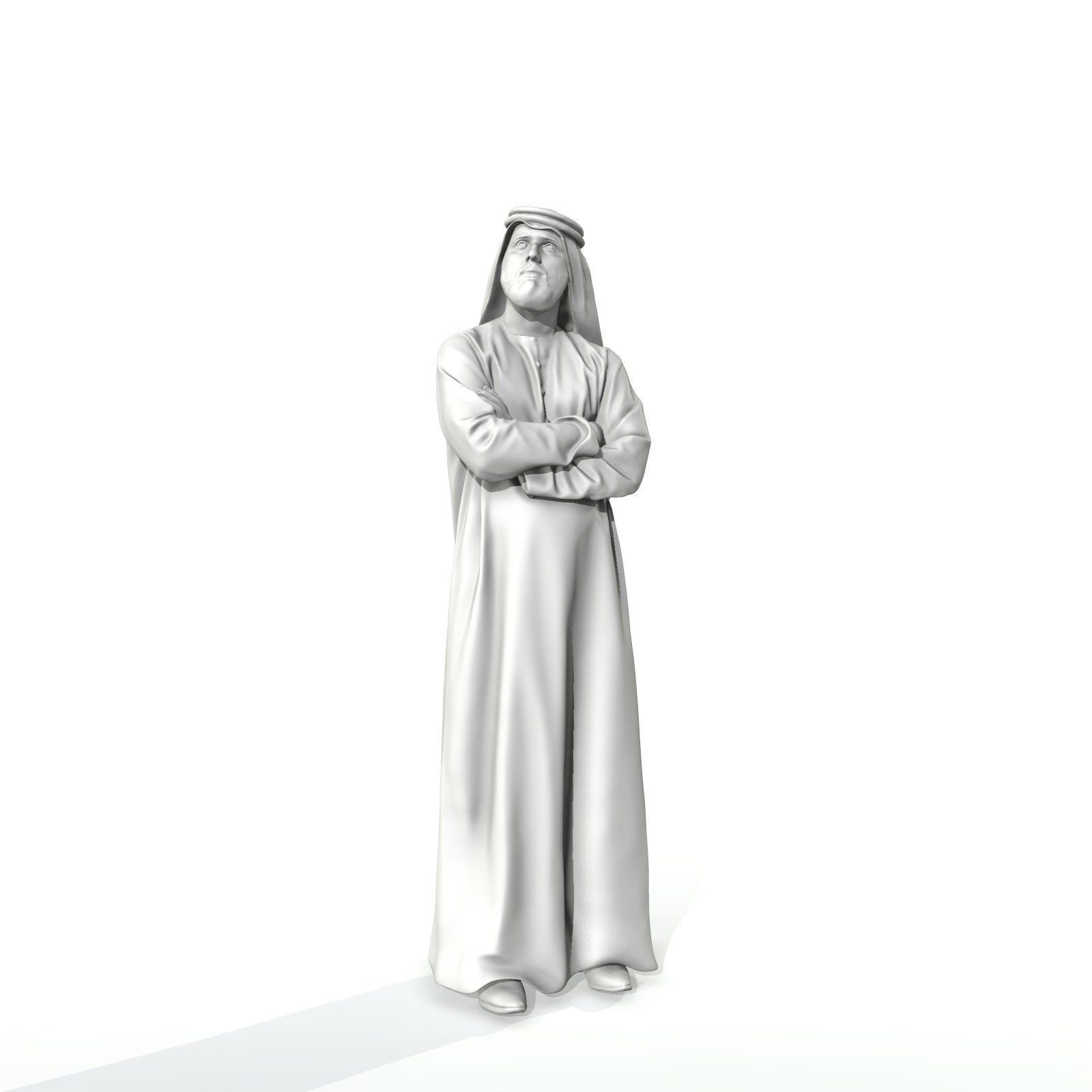Arab Man Wearing White Thawb Cross-Arm ArMan0003-HD2-O01P02-S 3D model_32