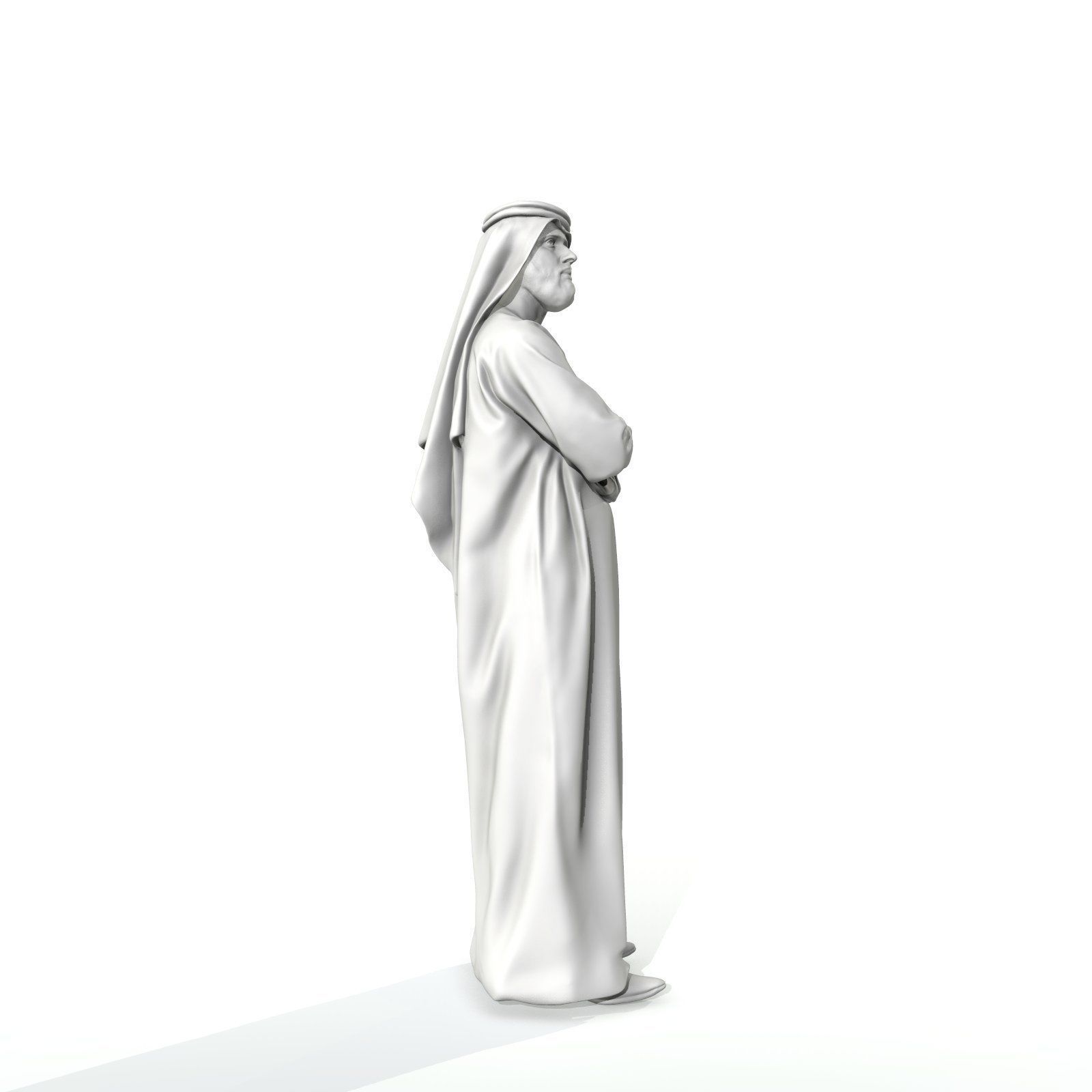 Arab Man Wearing White Thawb Cross-Arm ArMan0003-HD2-O01P02-S 3D model_18