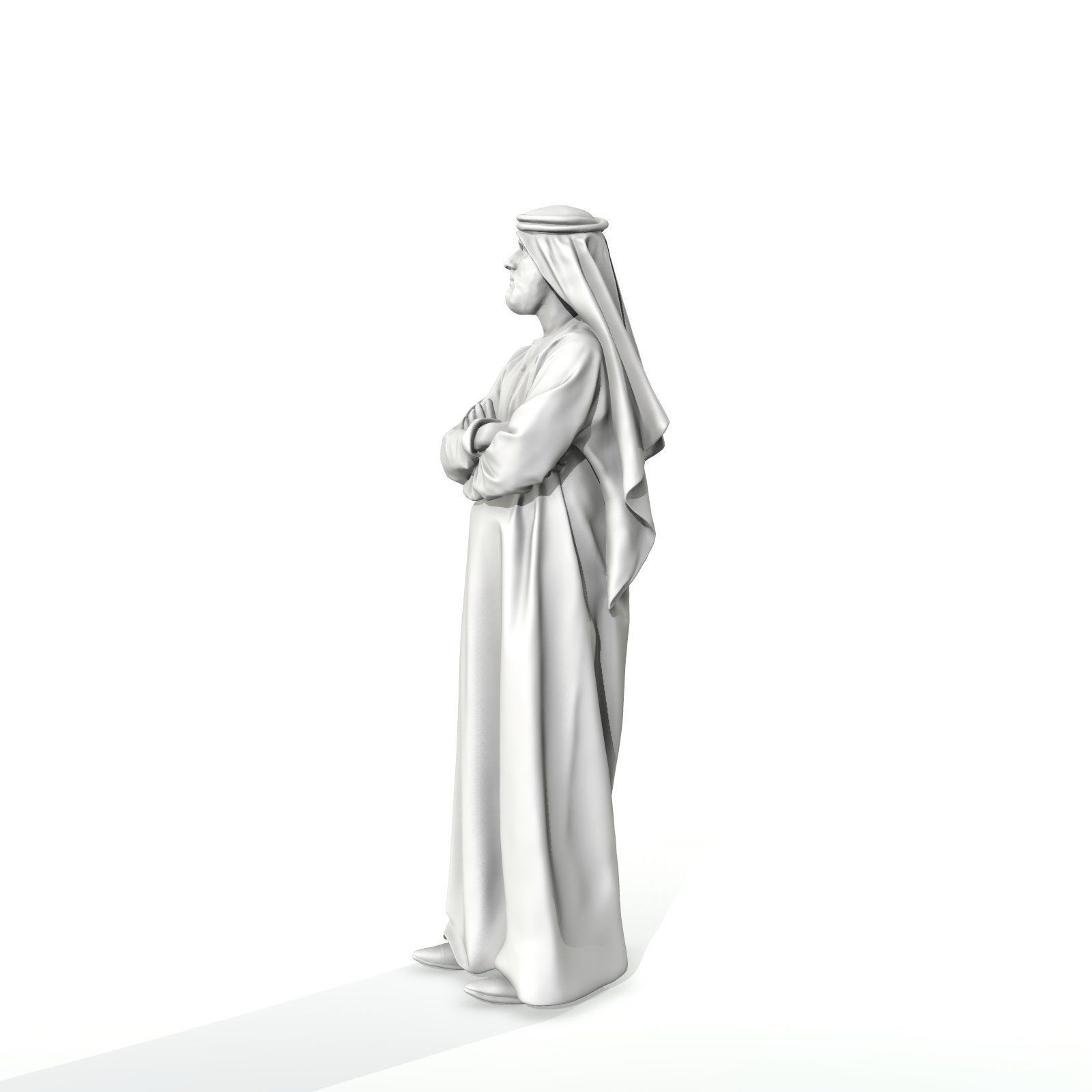Arab Man Wearing White Thawb Cross-Arm ArMan0003-HD2-O01P02-S 3D model_38