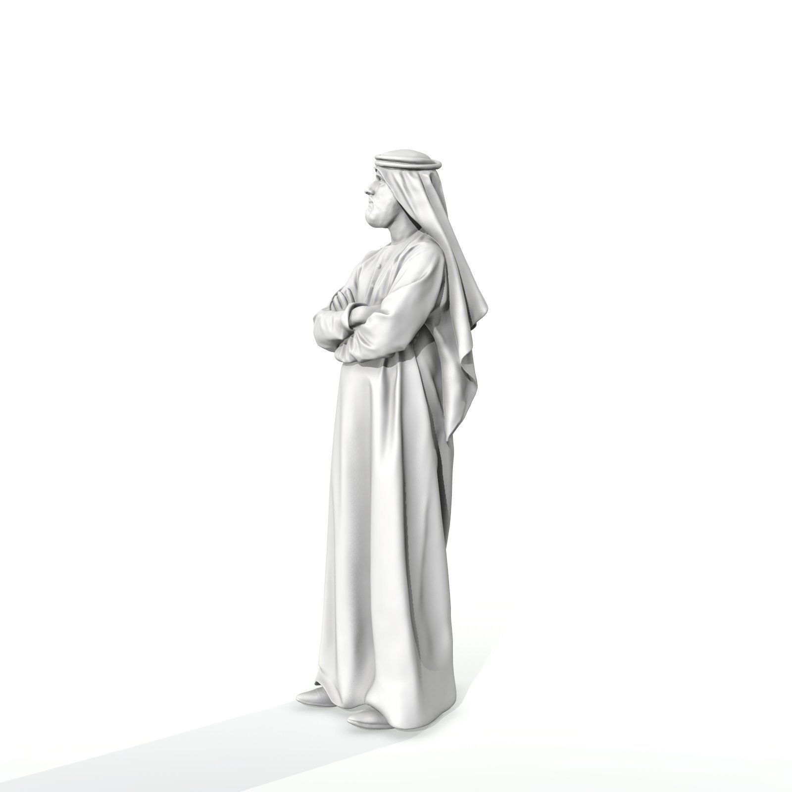 Arab Man Wearing White Thawb Cross-Arm ArMan0003-HD2-O01P02-S 3D model_27