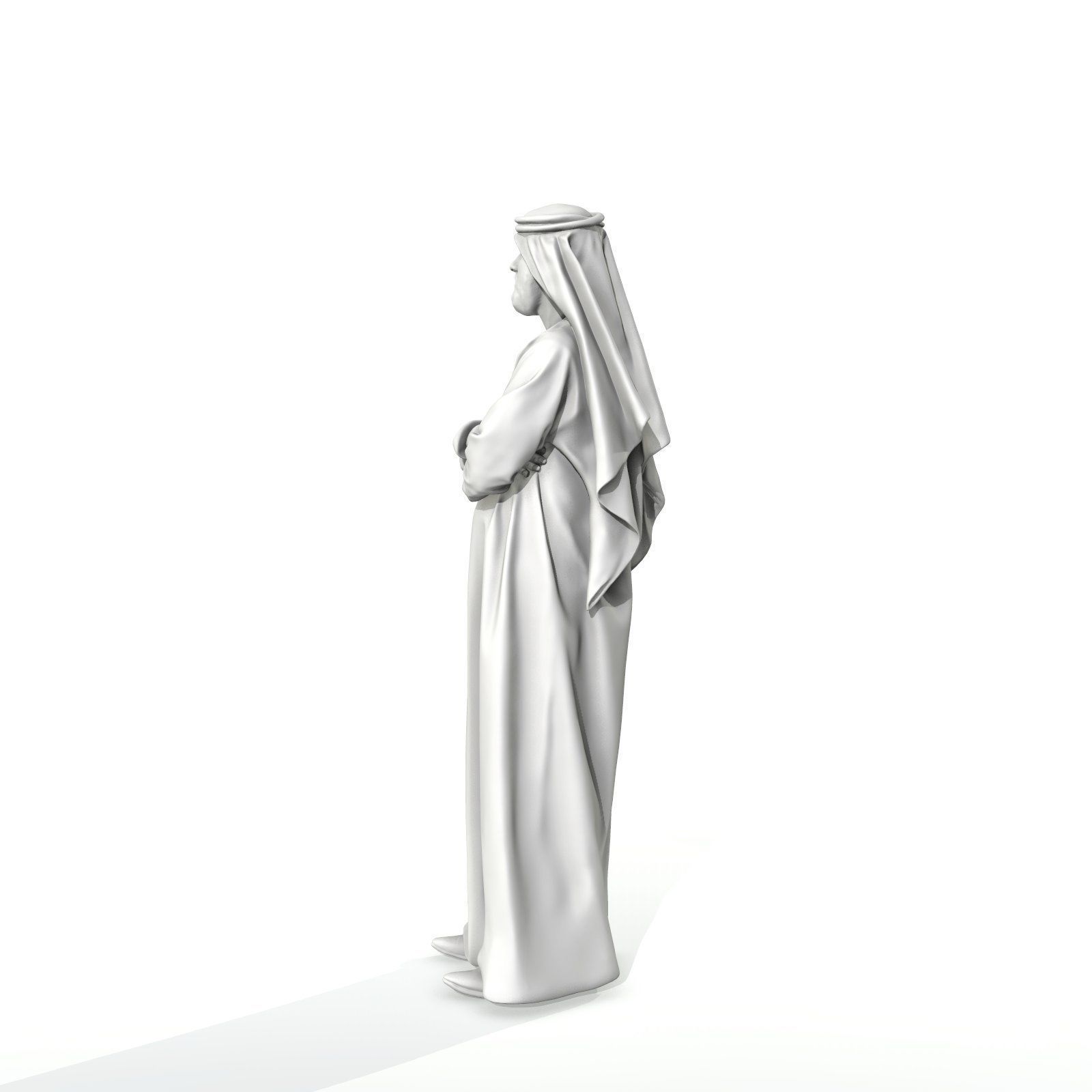 Arab Man Wearing White Thawb Cross-Arm ArMan0003-HD2-O01P02-S 3D model_66