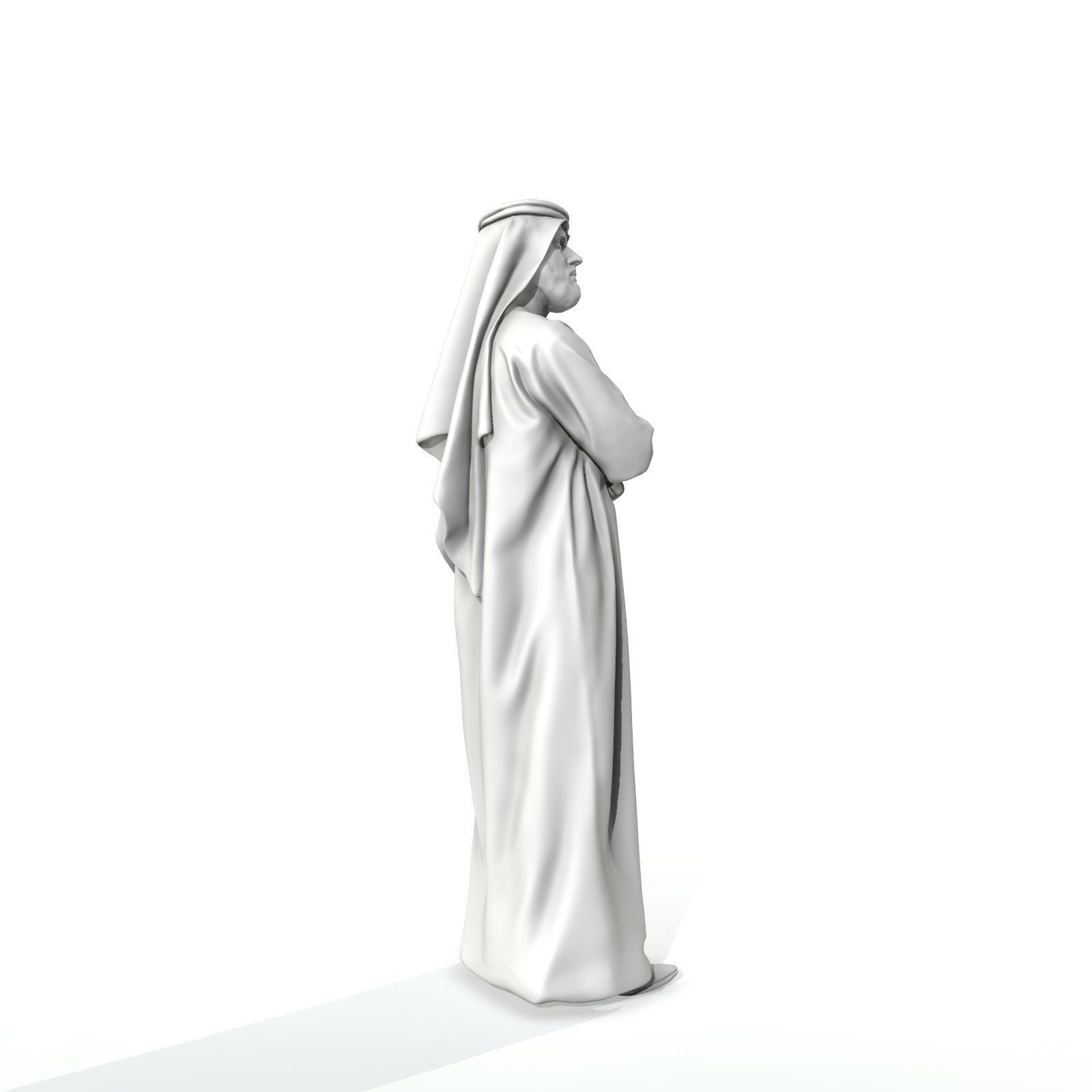 Arab Man Wearing White Thawb Cross-Arm ArMan0003-HD2-O01P02-S 3D model_7
