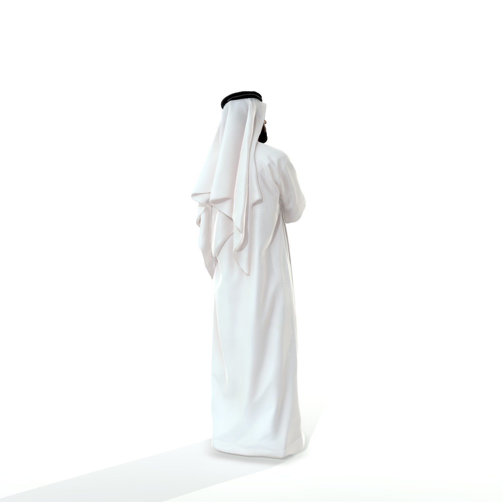 Arab Man Wearing White Thawb Cross-Arm ArMan0003-HD2-O01P02-S 3D model_48