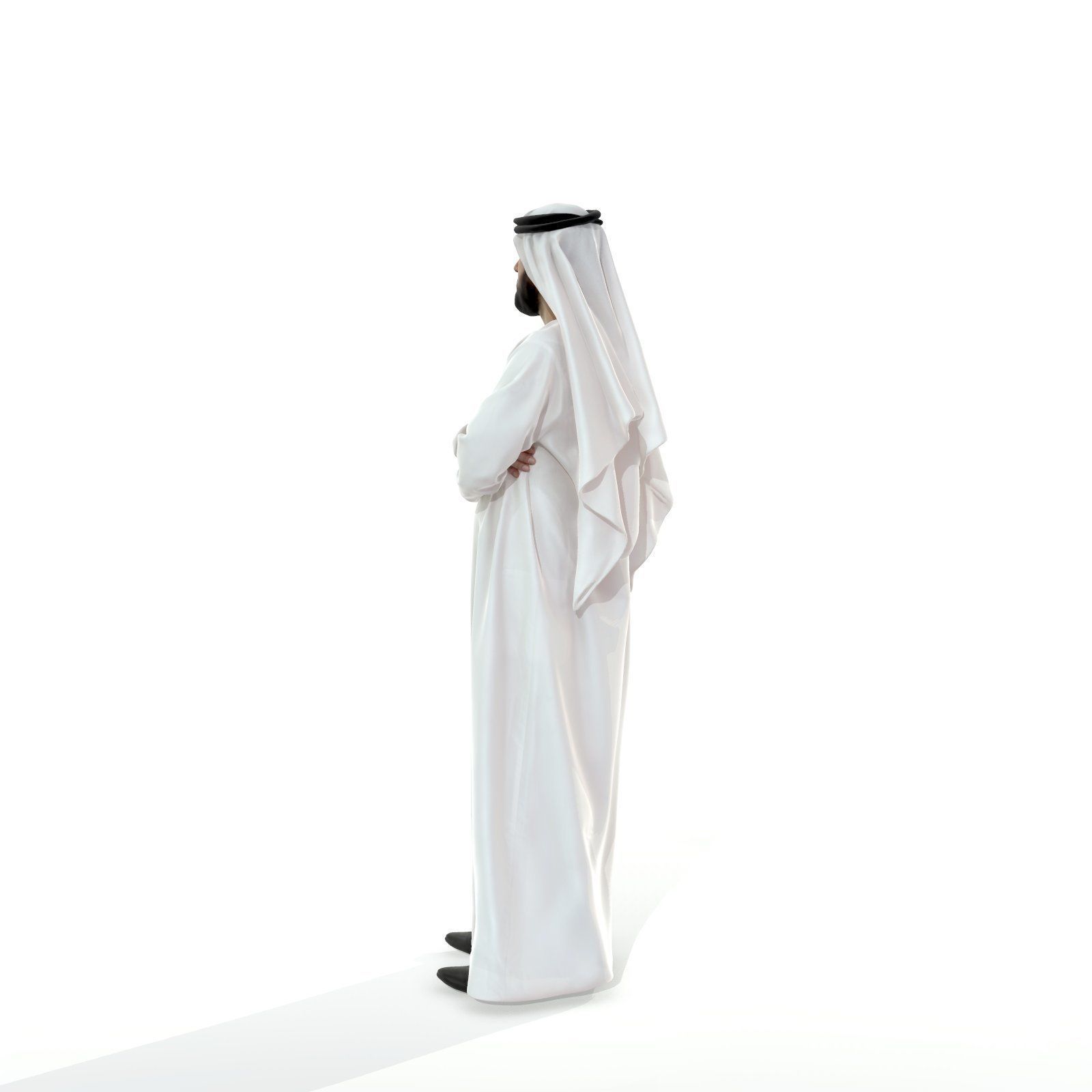 Arab Man Wearing White Thawb Cross-Arm ArMan0003-HD2-O01P02-S 3D model_56