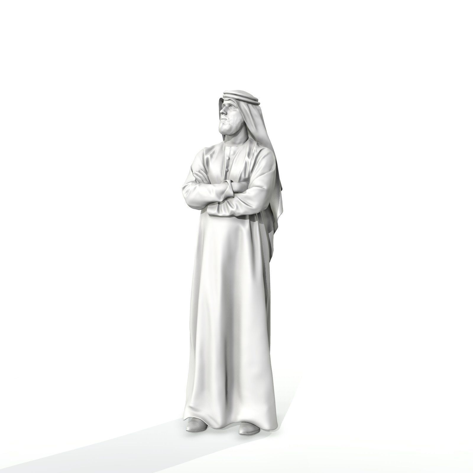 Arab Man Wearing White Thawb Cross-Arm ArMan0003-HD2-O01P02-S 3D model_51